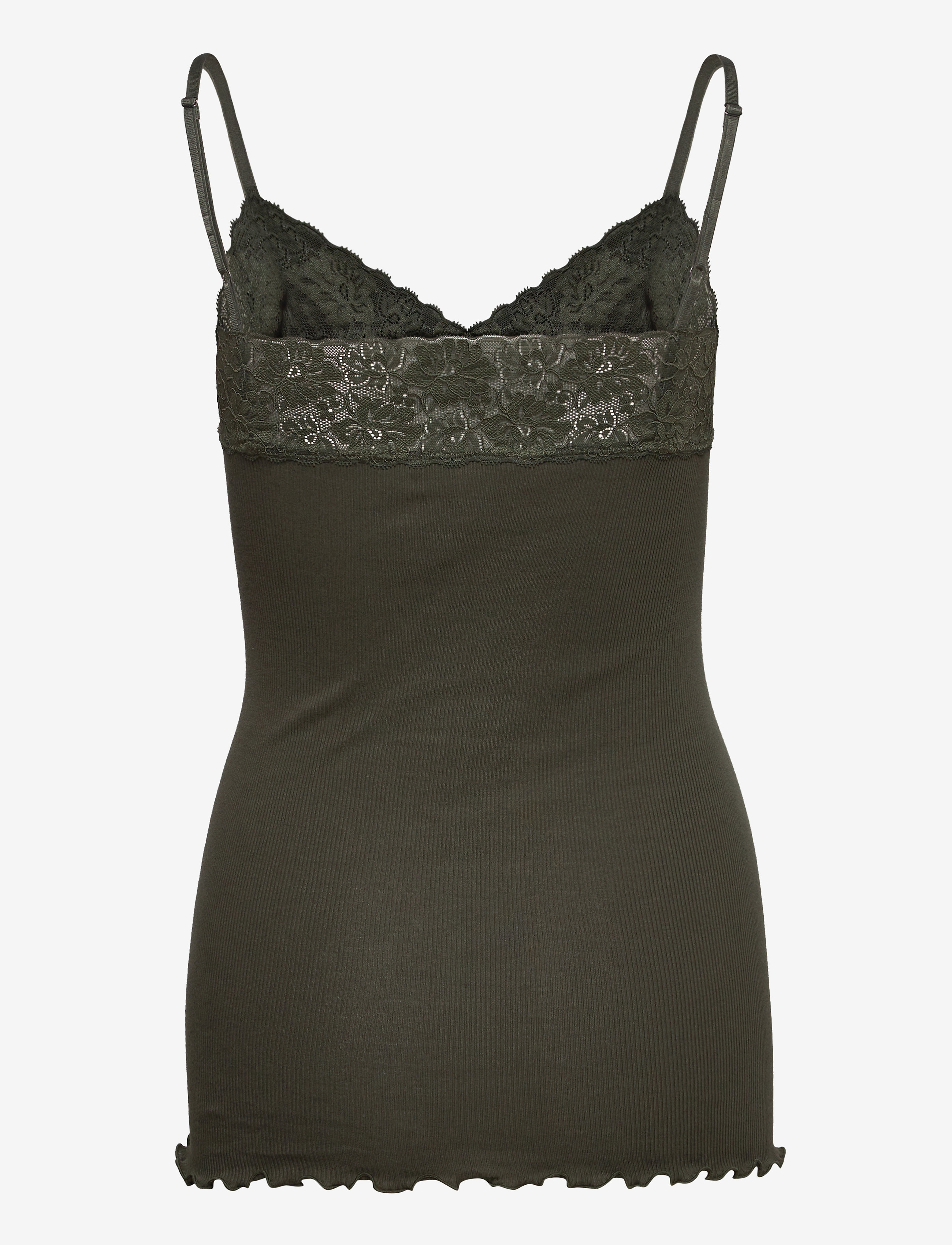 Rosemunde - Organic strap top w/ lace - black green - 1