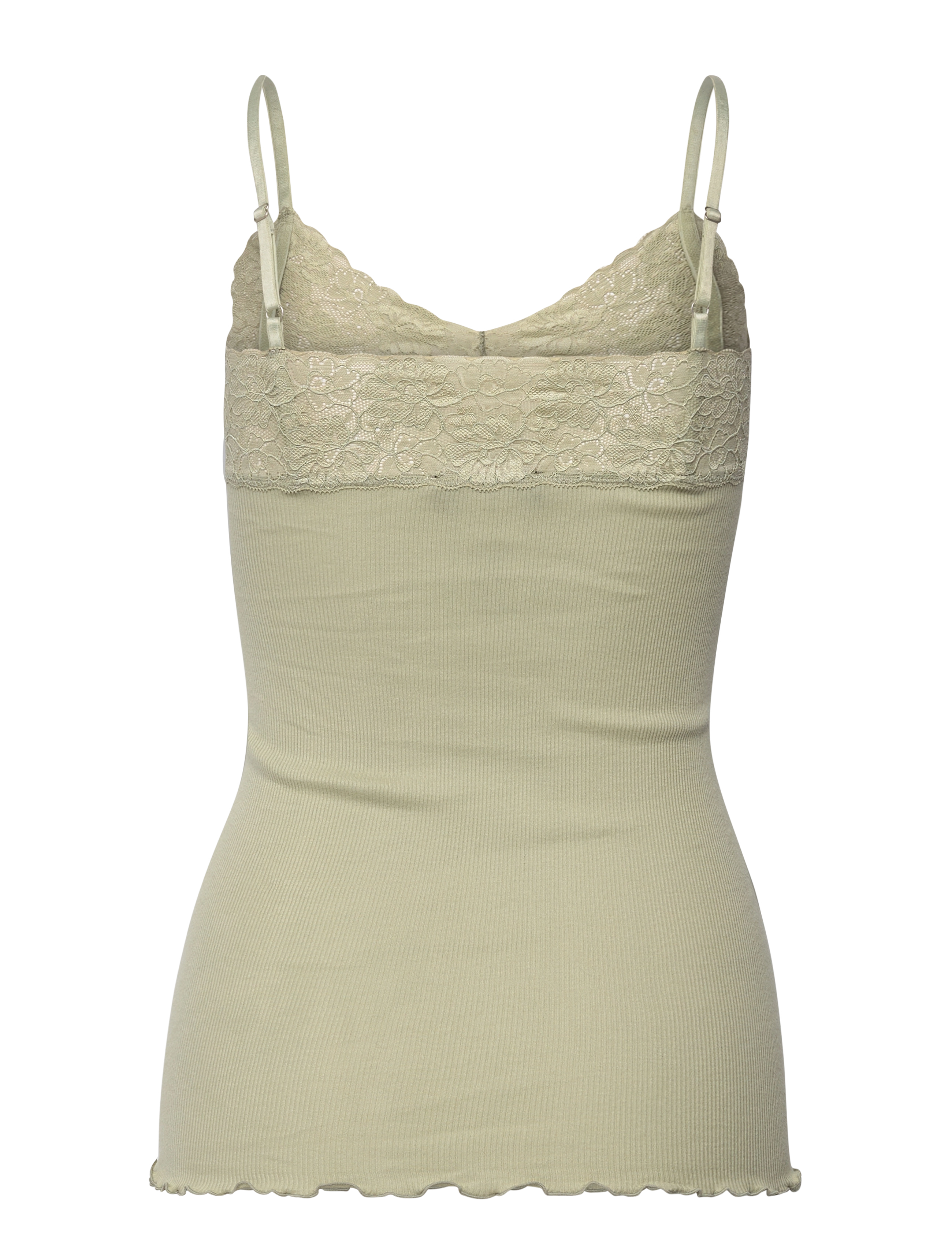 Rosemunde - Organic strap top w/ lace - desert sage - 1