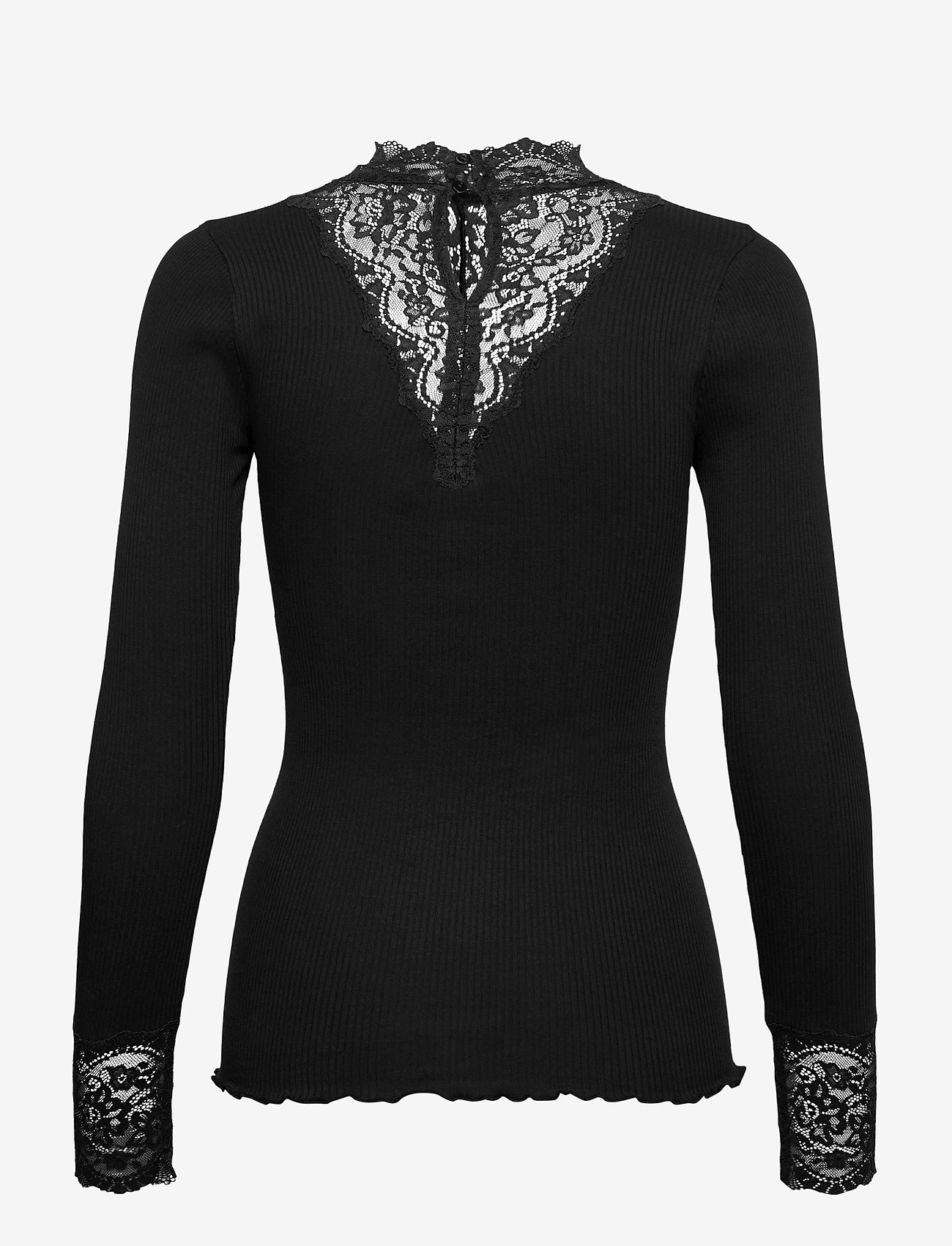 Rosemunde - Organic t-shirt turtleneck w/lace - black - 1
