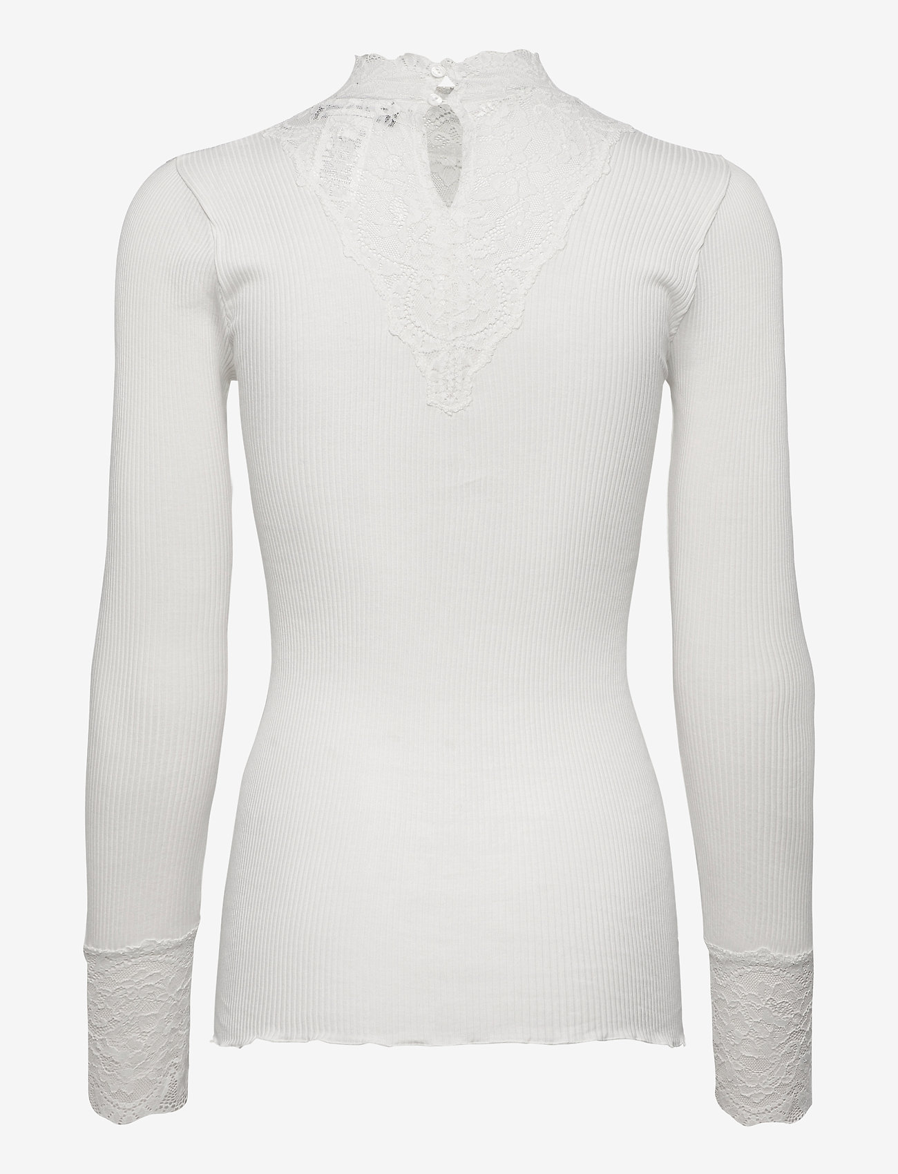 Rosemunde - Organic t-shirt turtleneck w/lace - ivory - 1
