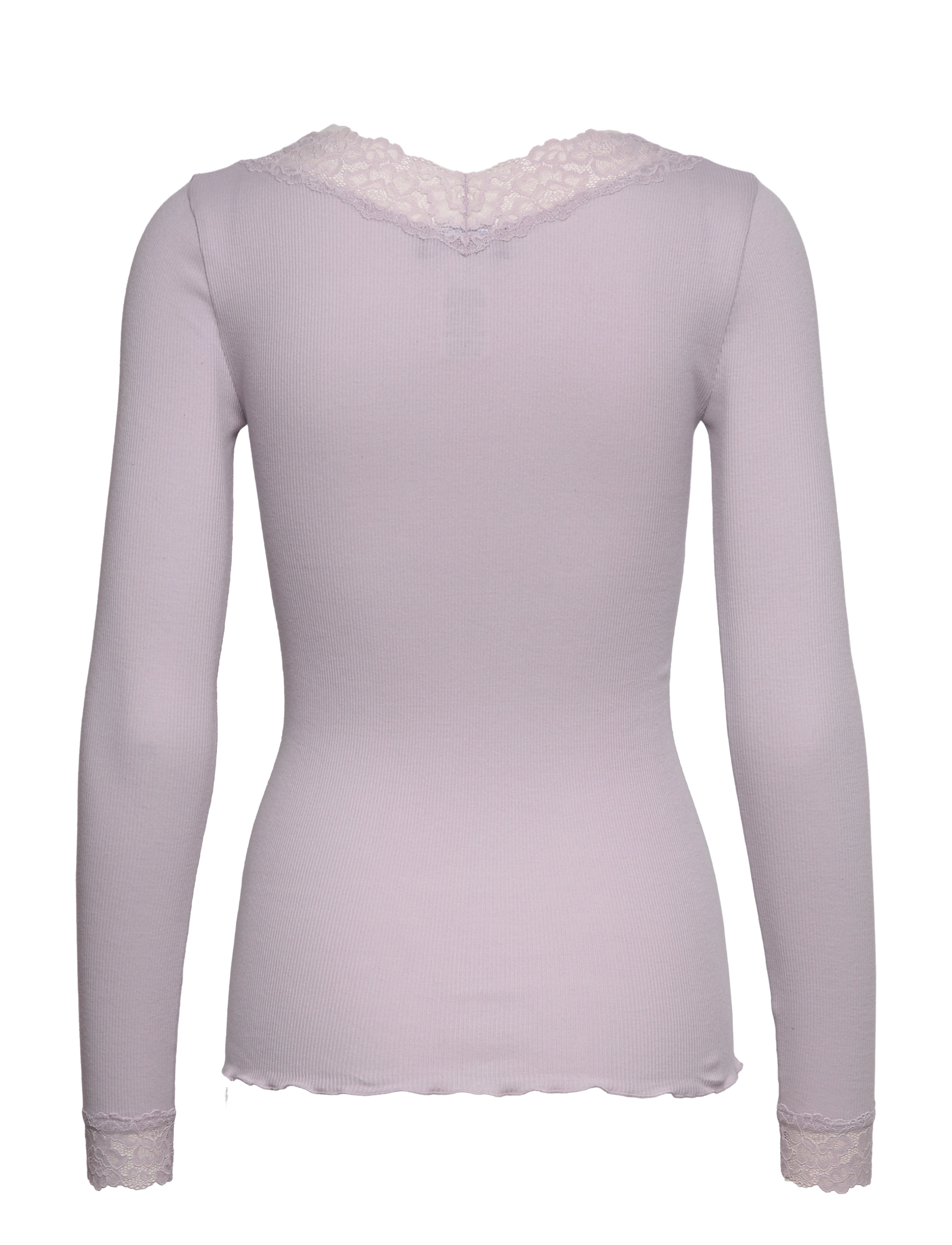 Rosemunde - Organic t-shirt v-neck ls w/lace - iris purple - 1