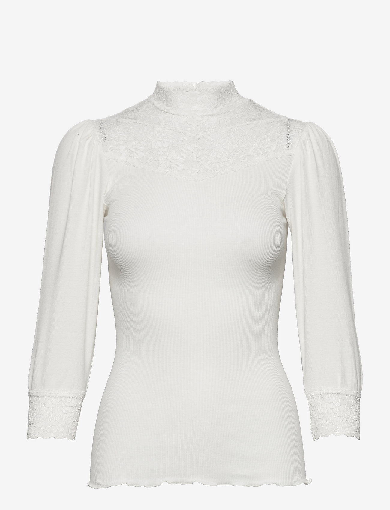 Rosemunde - Organic t-shirt w/ lace - ivory - 0