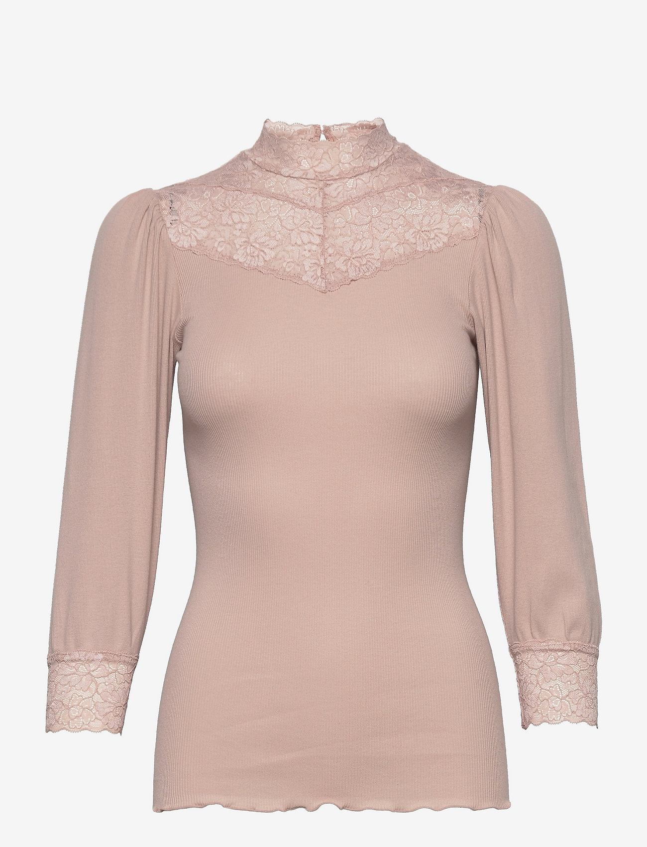 Rosemunde - Organic t-shirt w/ lace - vintage powder - 0
