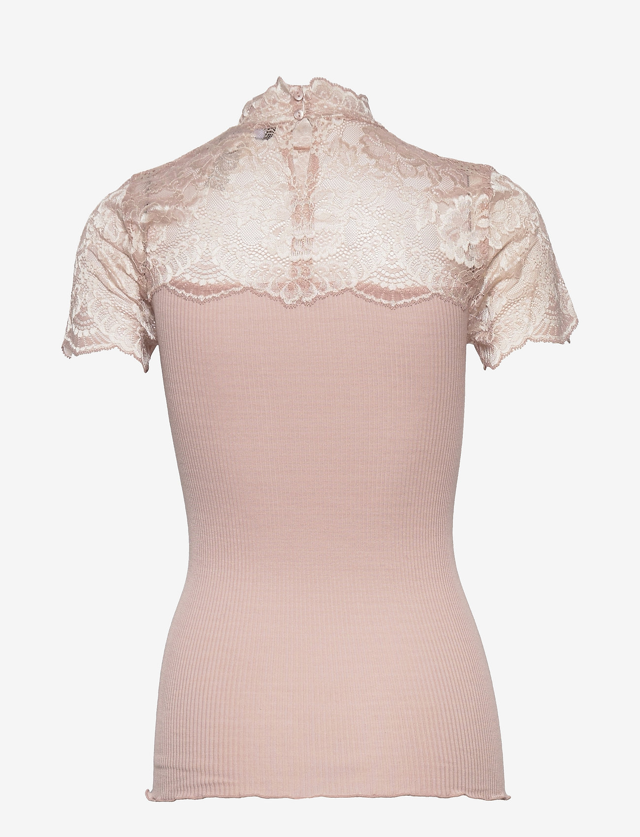Rosemunde - Silk t-shirt ss w/lace - vintage powder w/ powder peach - 1
