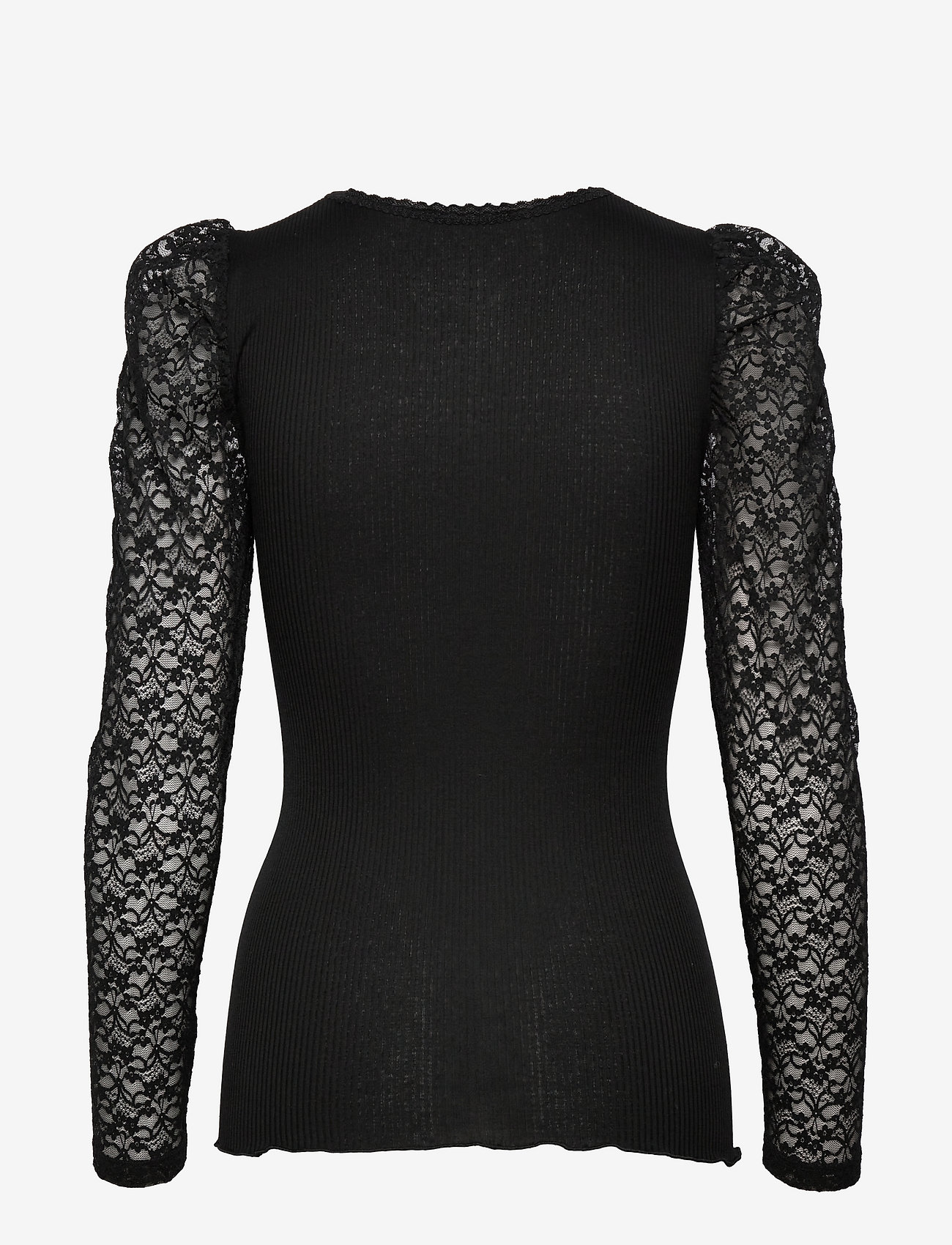 Rosemunde - Silk t-shirt ls w/lace - black - 1