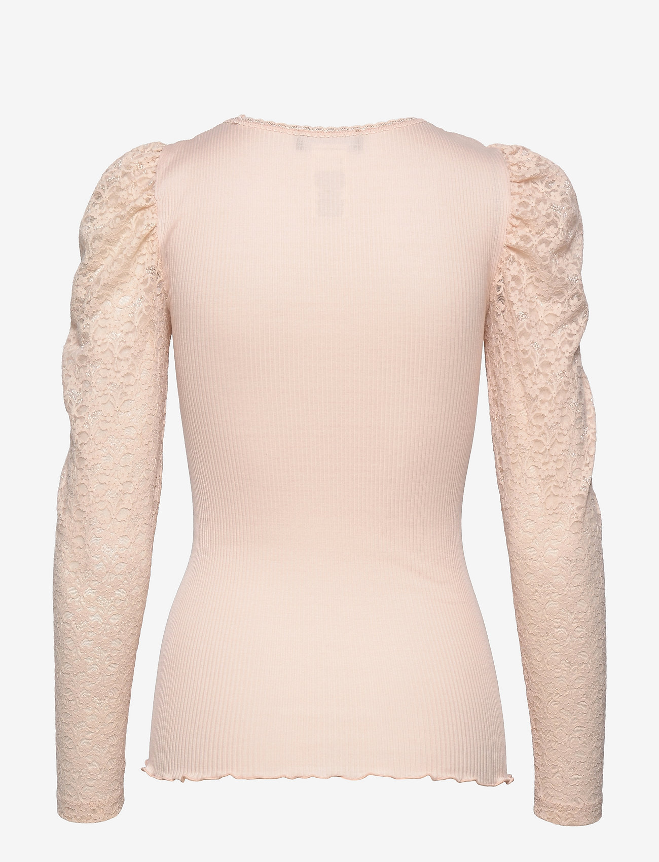 Rosemunde - Silk t-shirt ls w/lace - peach blush - 1