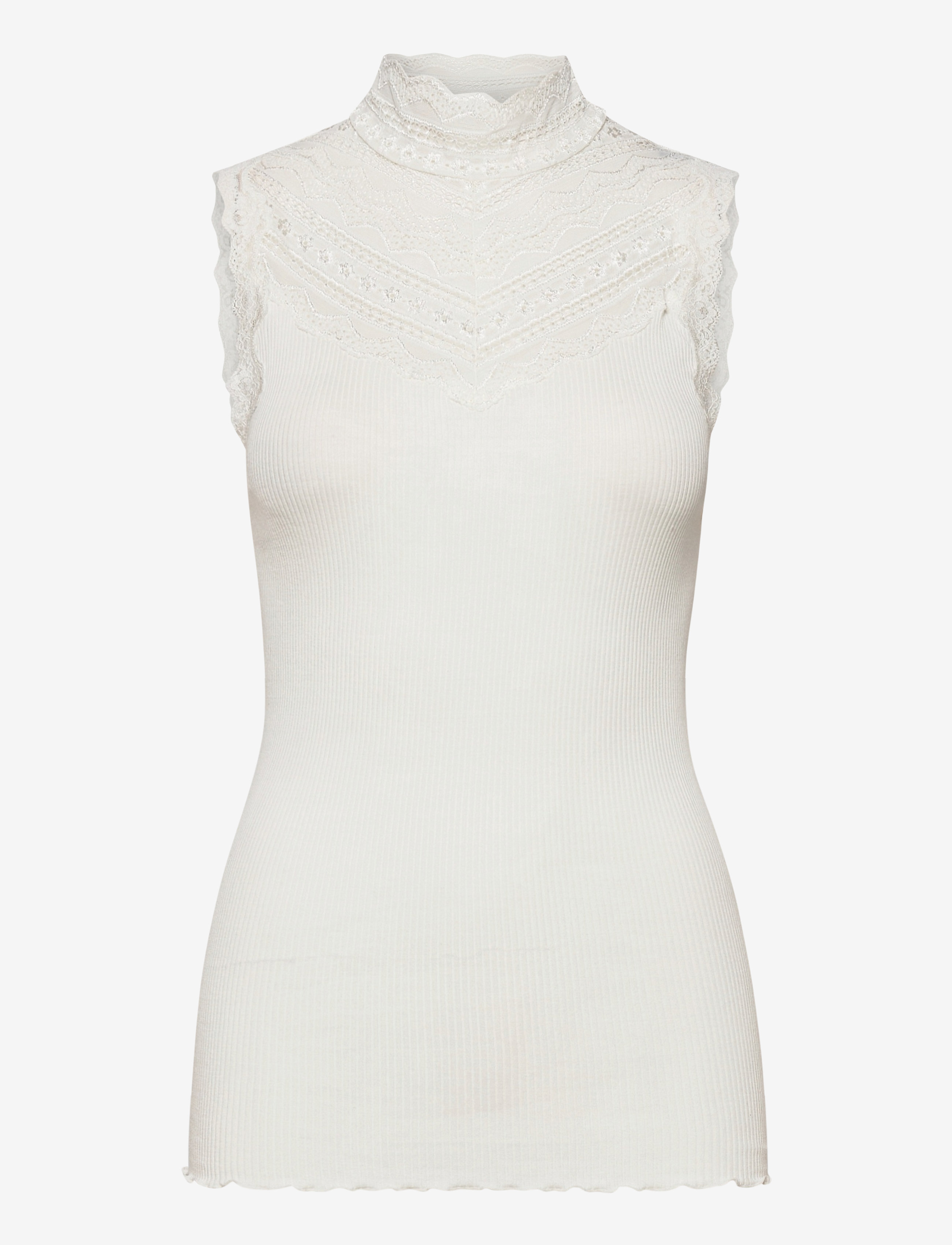 RWBenita Silk SL Turtleneck Lace To - IVORY