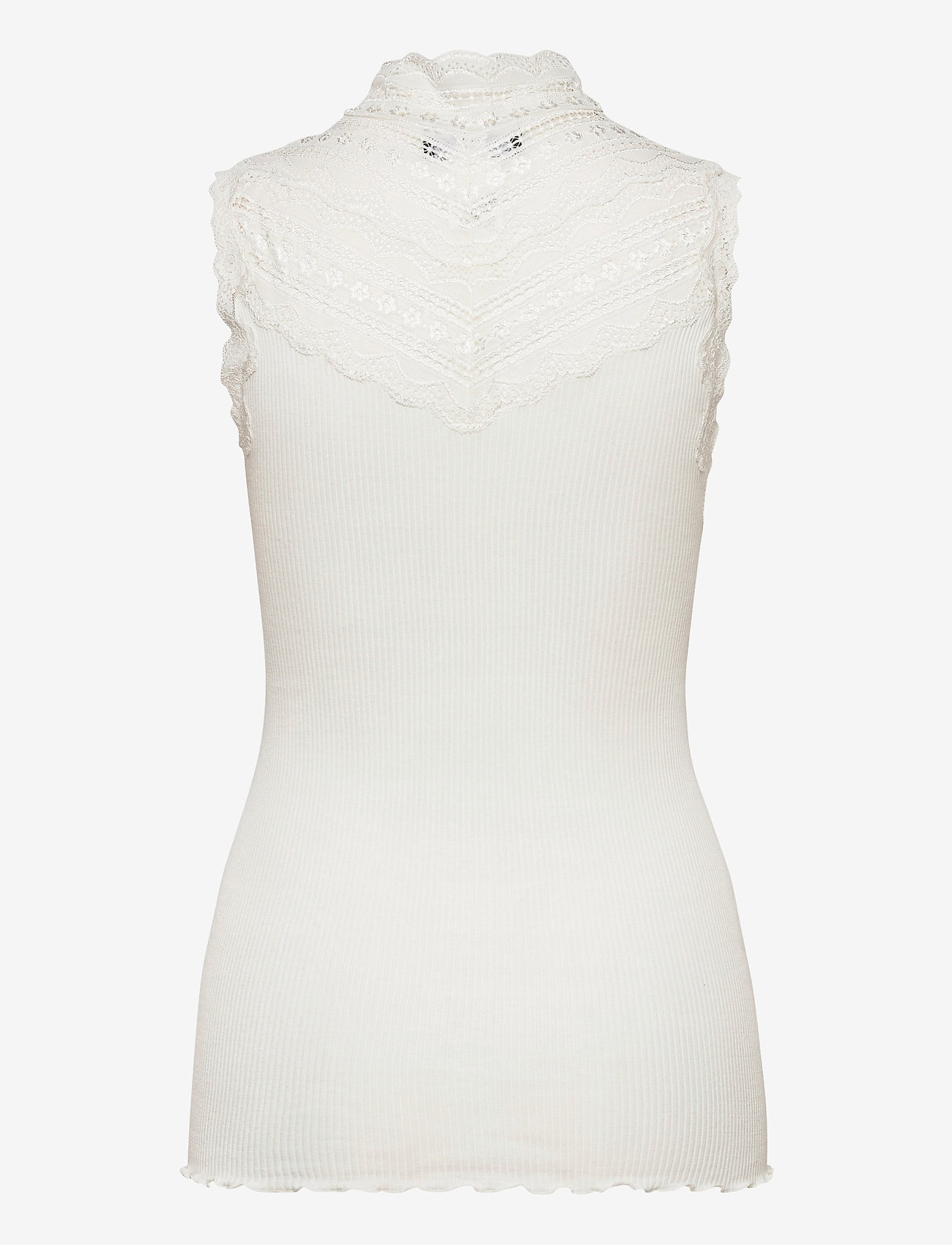 Rosemunde - RWBenita Silk SL Turtleneck Lace To - tanktops - ivory - 1