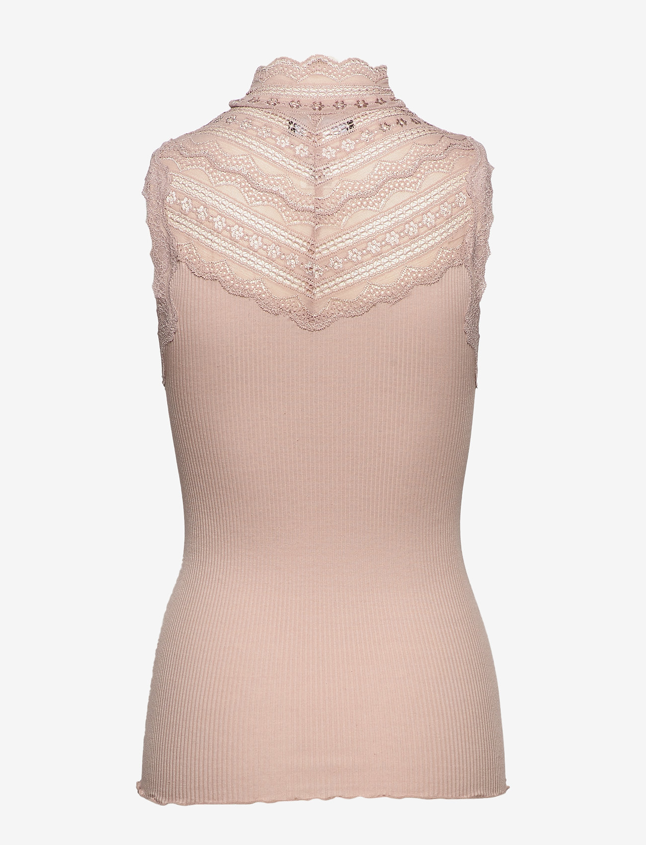 Rosemunde - RWBenita Silk SL Turtleneck Lace To - tanktops - vintage powder - 1