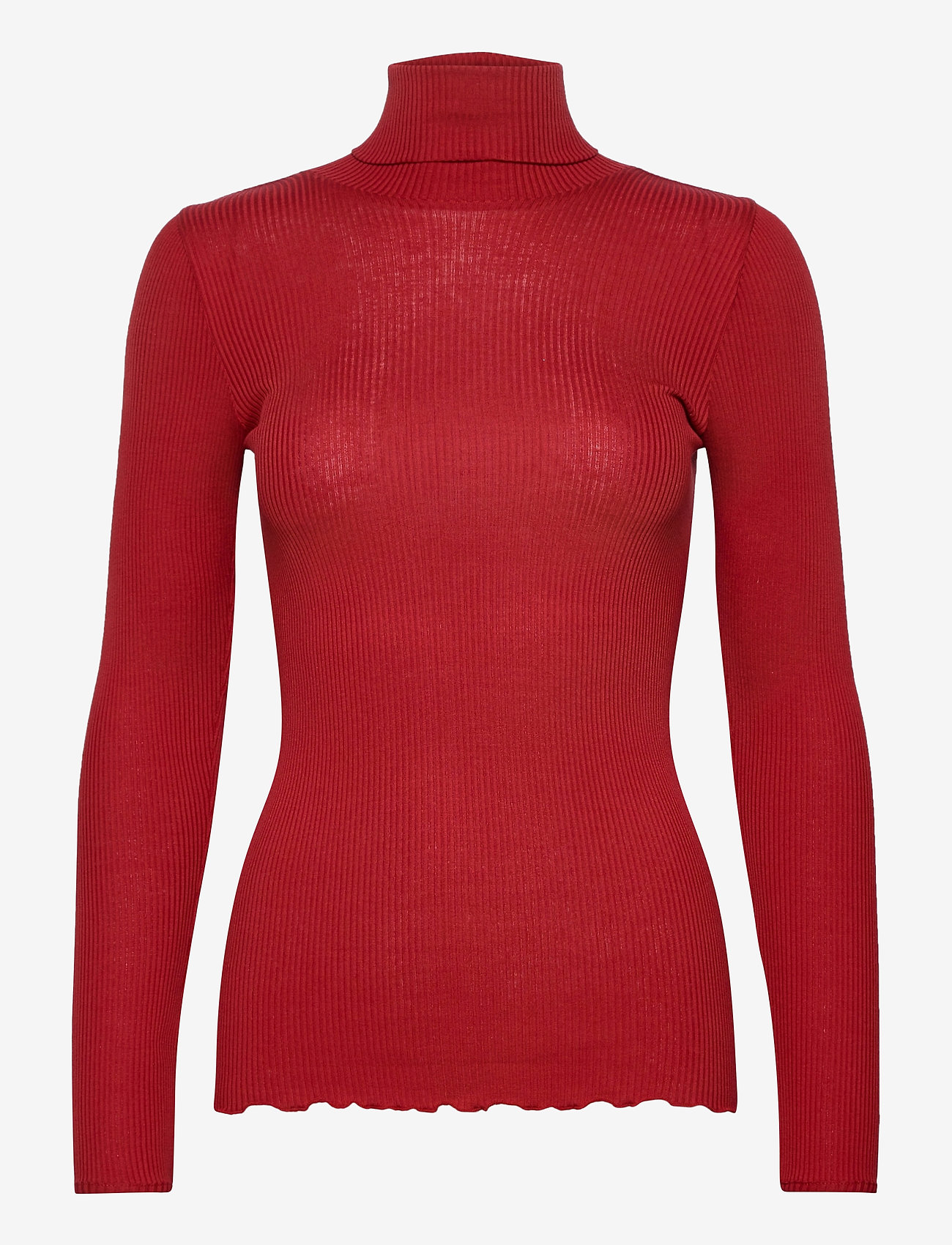 Rosemunde - Silk t-shirt w/ roller neck - cranberry - 0