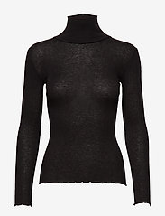 Rosemunde - Wool turtle neck - megztiniai su aukšta apykakle - black - 0