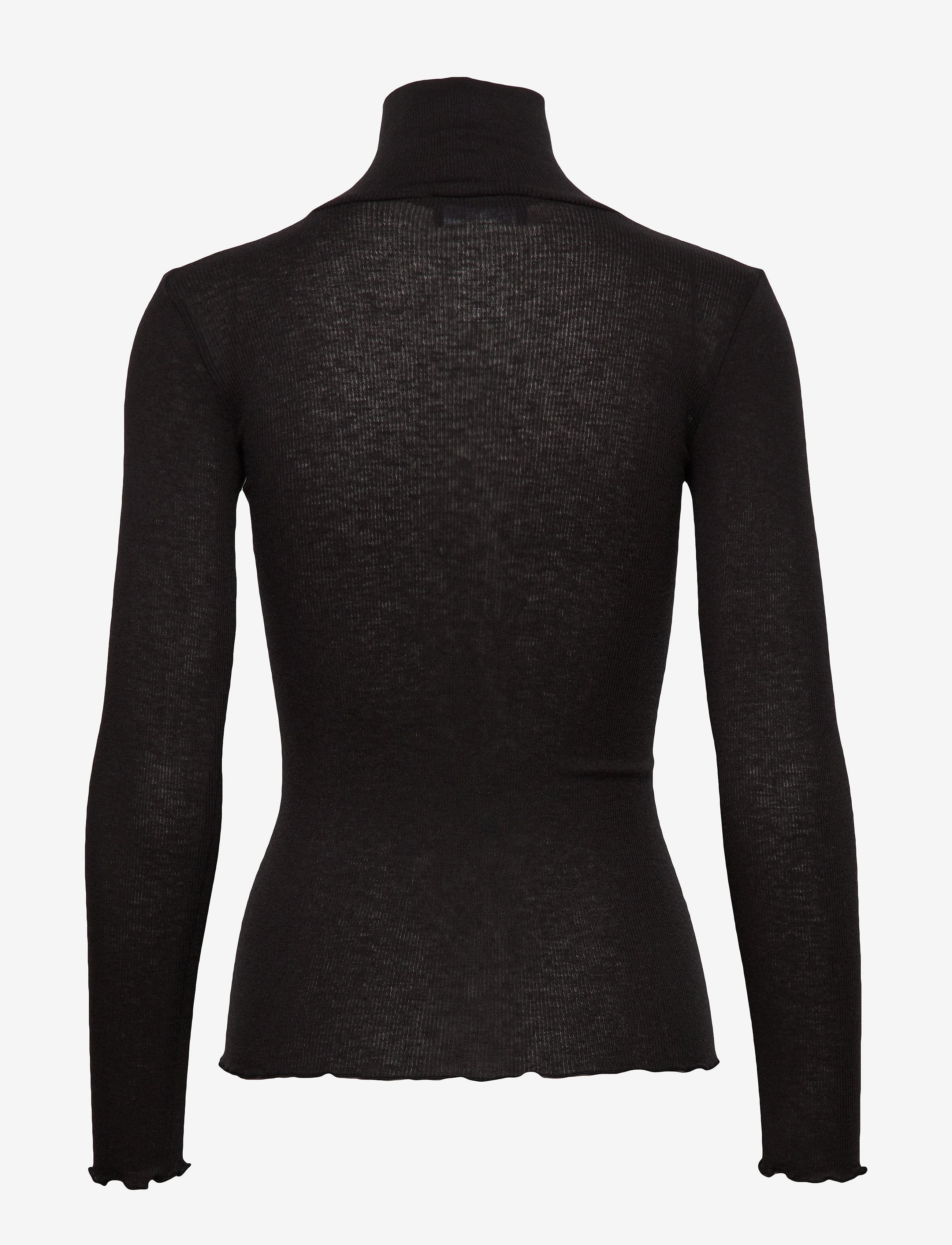Rosemunde - RWBurlington Wool LS T-neck T-shirt - langærmede toppe - black - 1