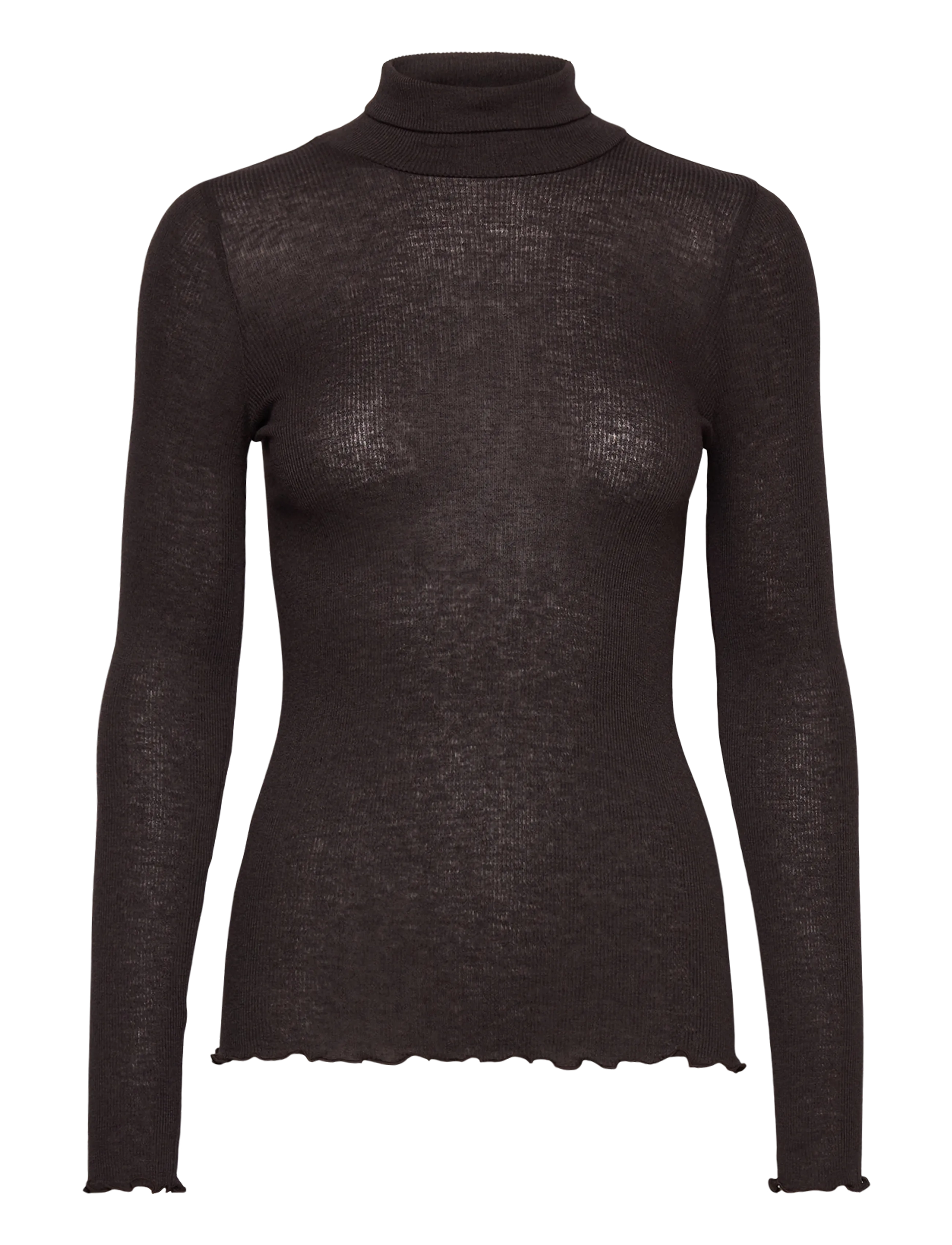 Rosemunde RWBurlington Wool LS T-neck T-shirt - Tøj - GANACHE / brown