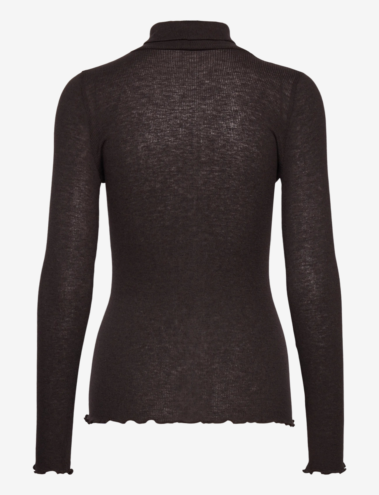 Rosemunde - RWBurlington Wool LS T-neck T-shirt - långärmade toppar - ganache - 1