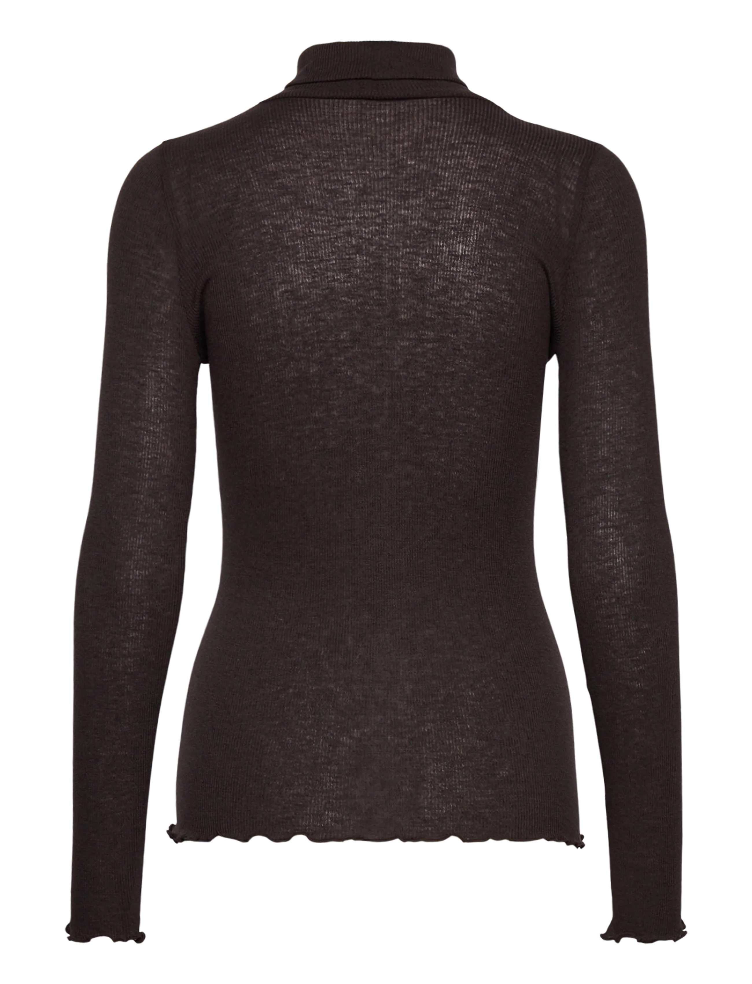 Rosemunde - RWBurlington Wool LS T-neck T-shirt - långärmade toppar - ganache - 1