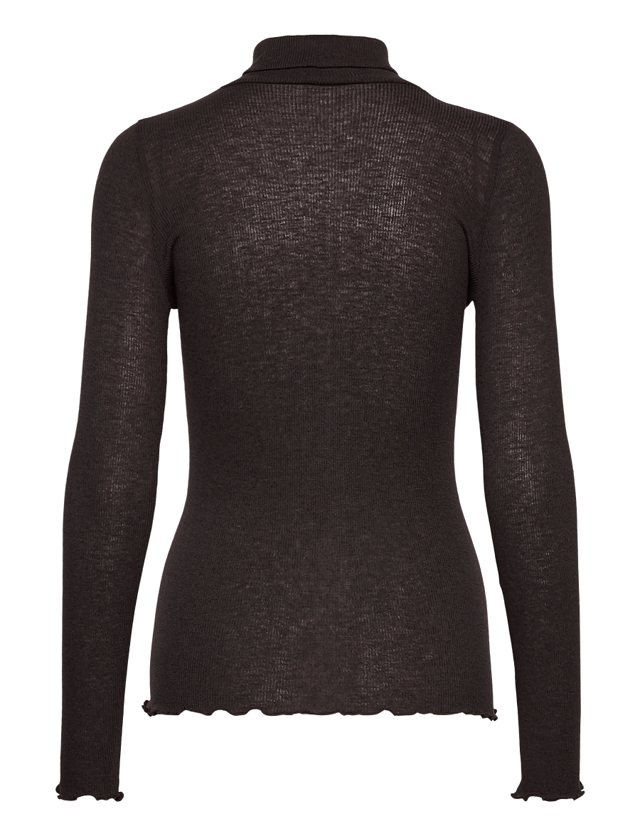 Rosemunde - RWBurlington Wool LS T-neck T-shirt - langärmlige tops - ganache - 1