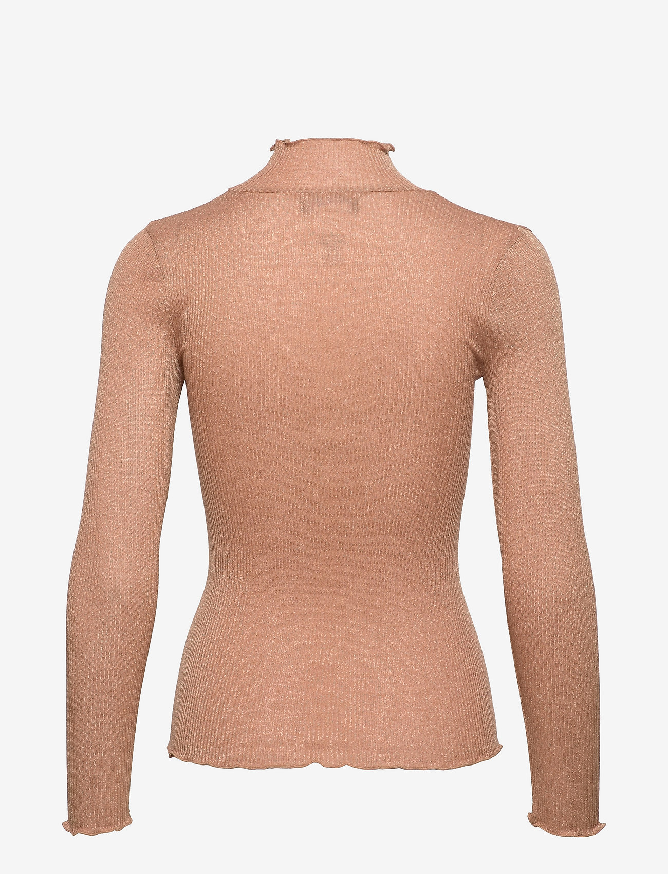 Rosemunde - Silk t-shirt turtleneck ls w/ lurex - indian tan gold shine - 1