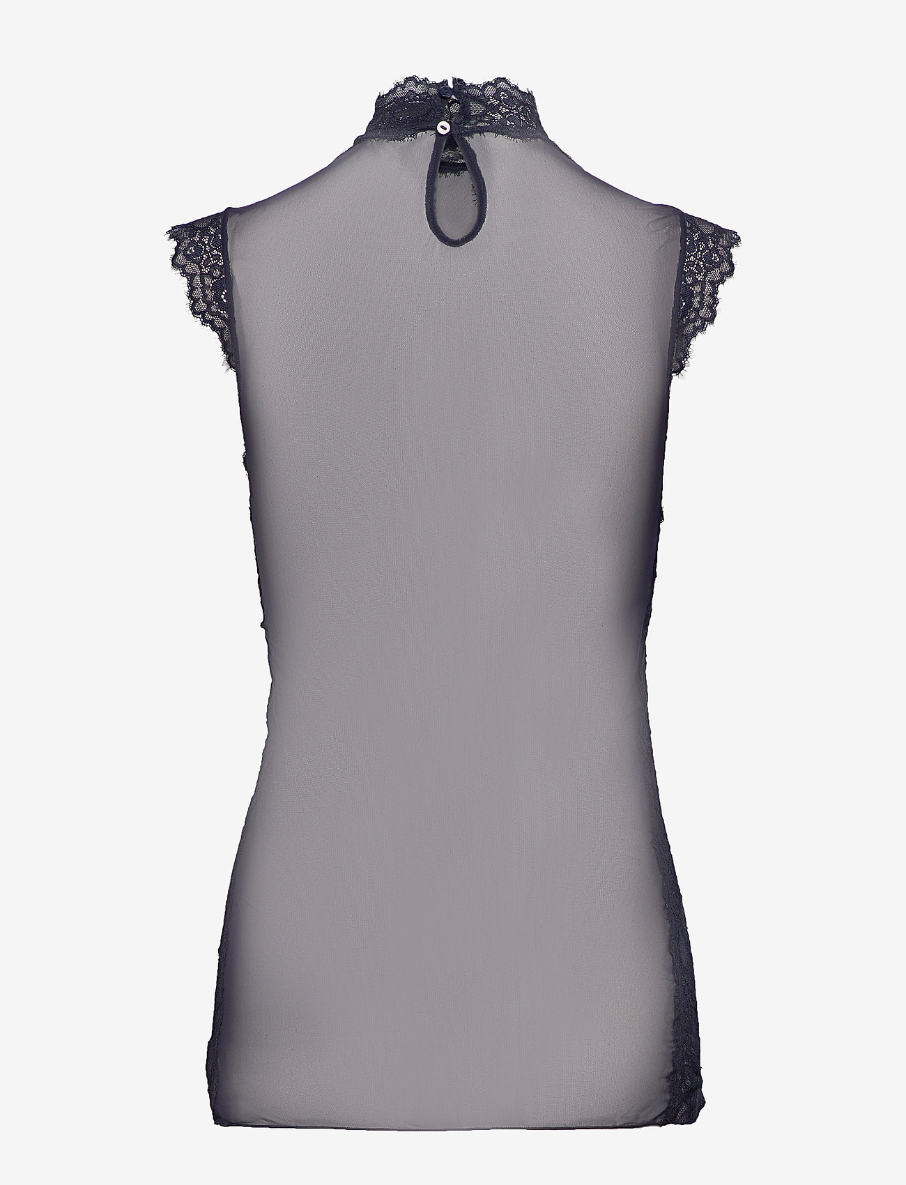 Rosemunde - Silk top regular w/lace - navy - 1
