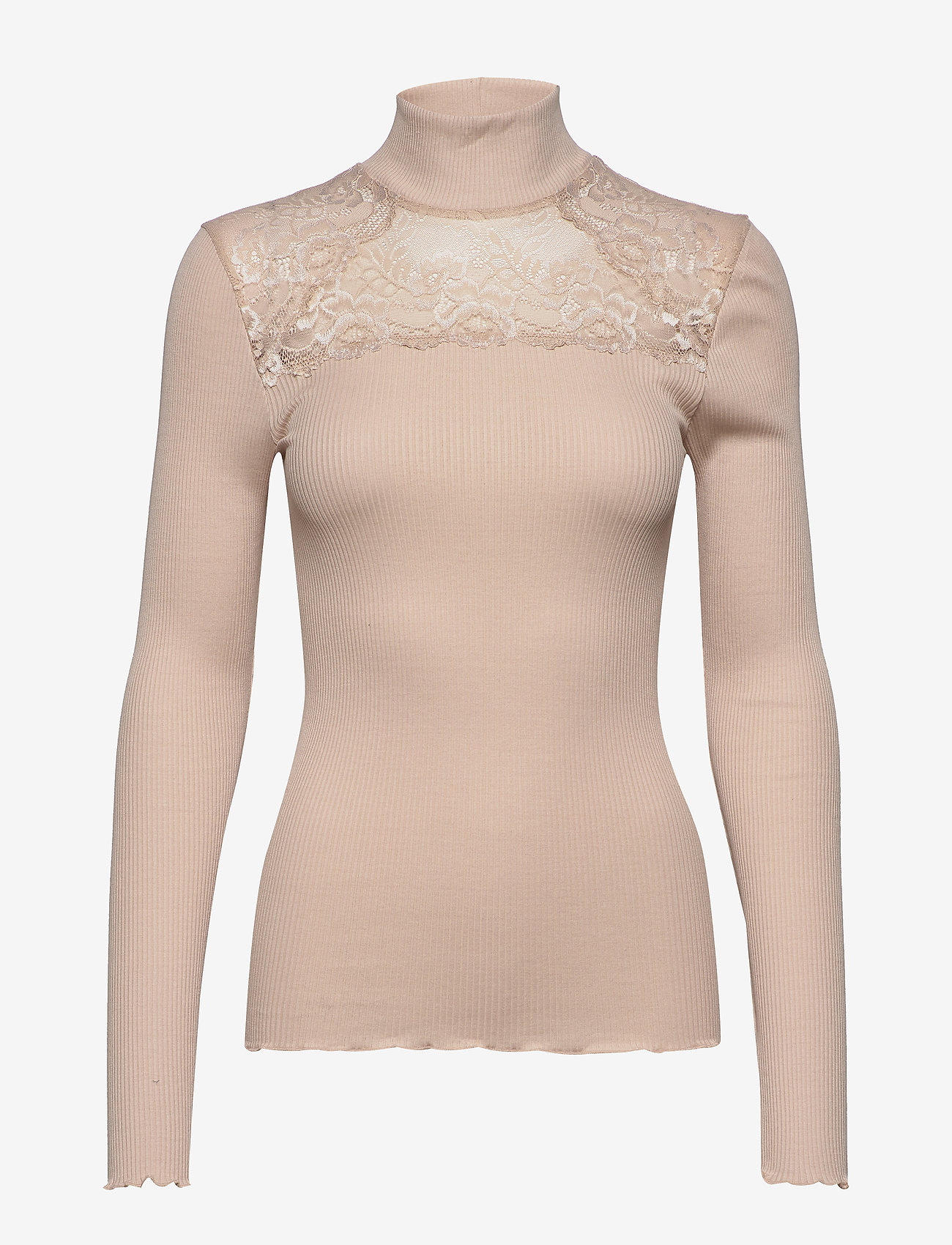 Rosemunde - Silk t-shirt turtleneck regular ls - cacao - 0