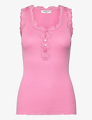 Rosemunde - Silk top w/ button & lace - Ärmellose tops - dolly pink - 0