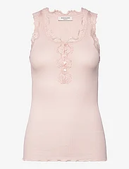 Rosemunde - Silk top w/ button & lace - mouwloze tops - soft rose - 0