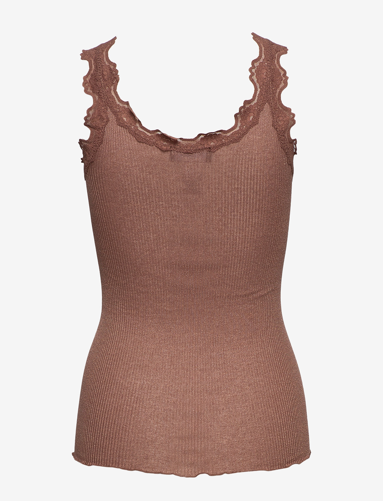Rosemunde - Silk top regular w/vintage lace & l - acorn shine - 1