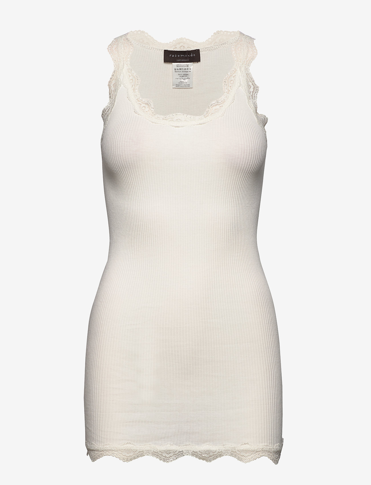 Rosemunde - Top long w/vintage lace - ivory - 0