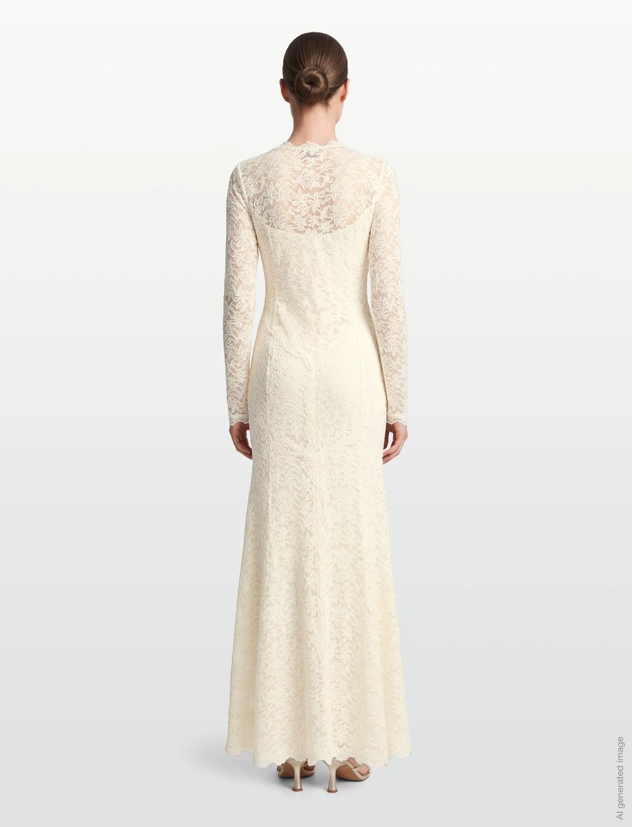 Rosemunde - RWDelicia Long Dress - pitsimekot - ivory - 4