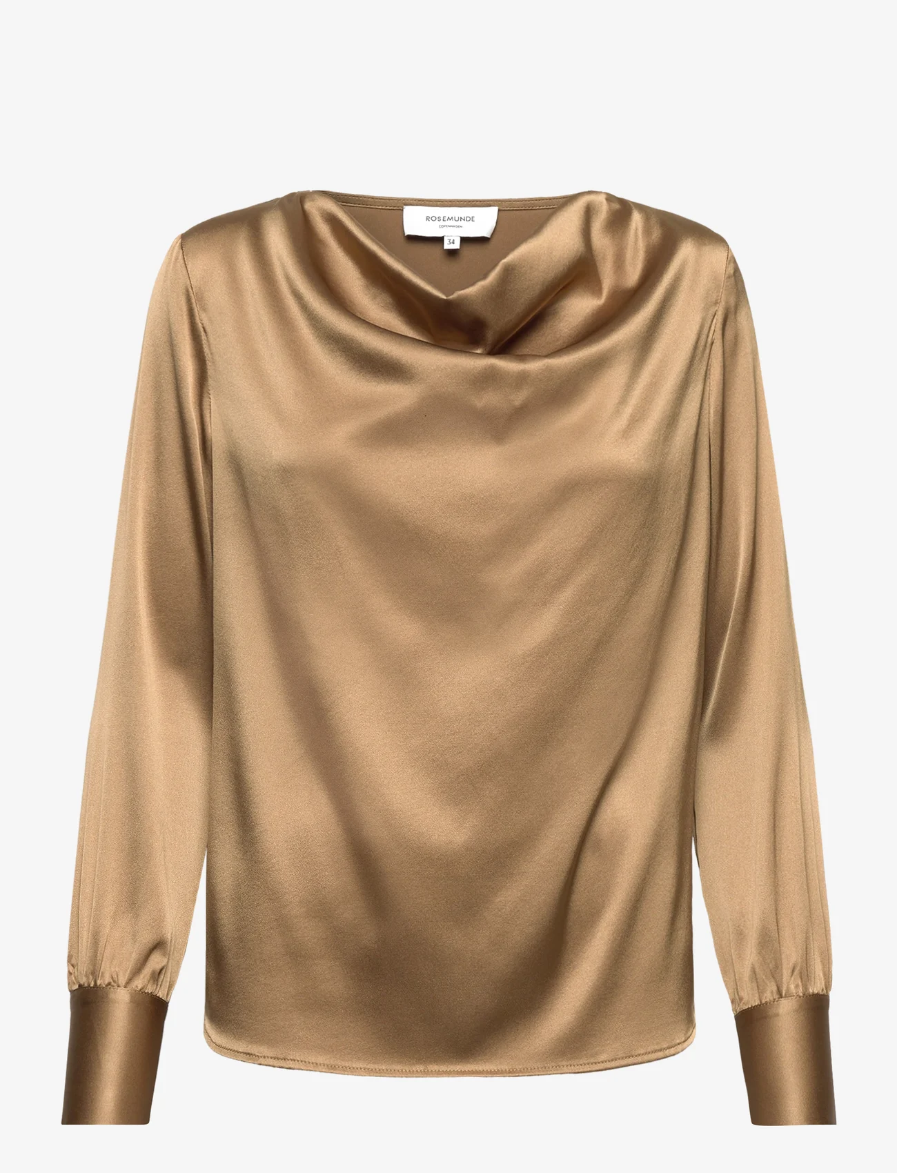 Rosemunde - Silk blouse - langærmede bluser - antique bronze - 0