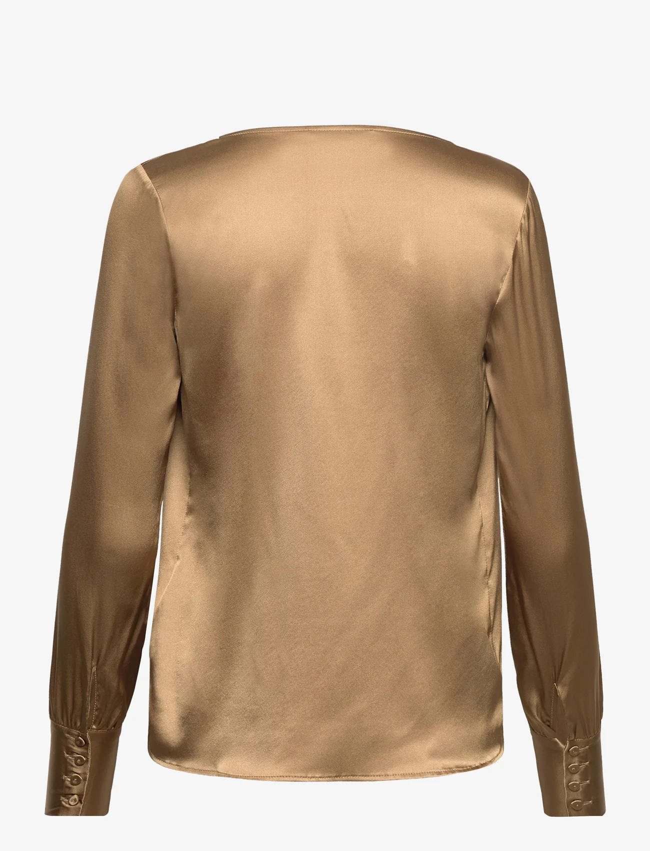 Rosemunde - Silk blouse - langærmede bluser - antique bronze - 1