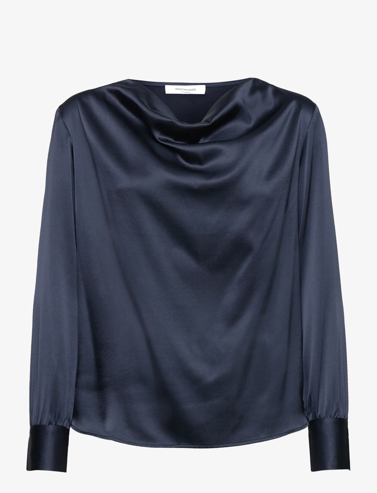 Rosemunde - Silk blouse - långärmade blusar - dark blue - 0