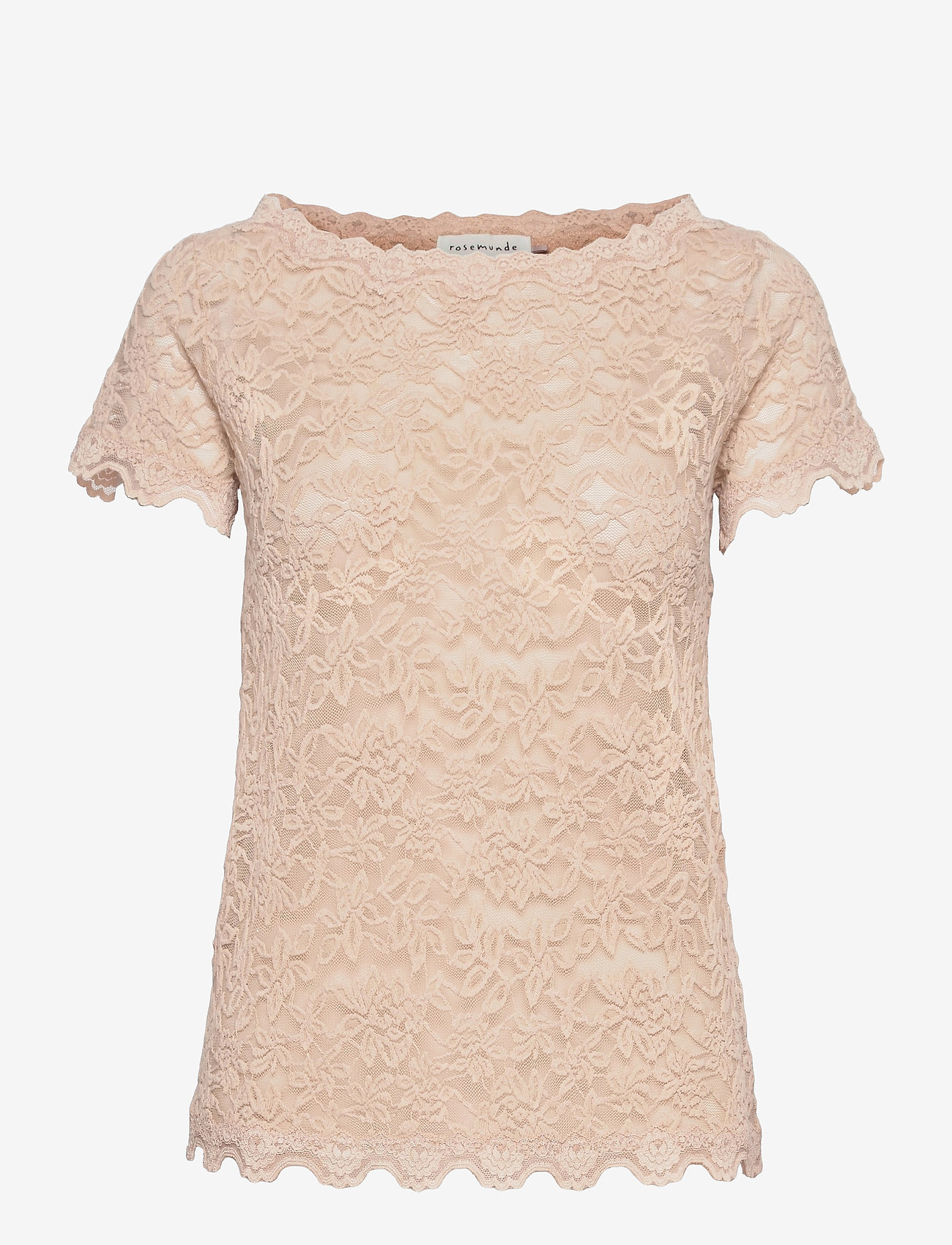 Rosemunde - Full lace t-shirt - misty sand - 0