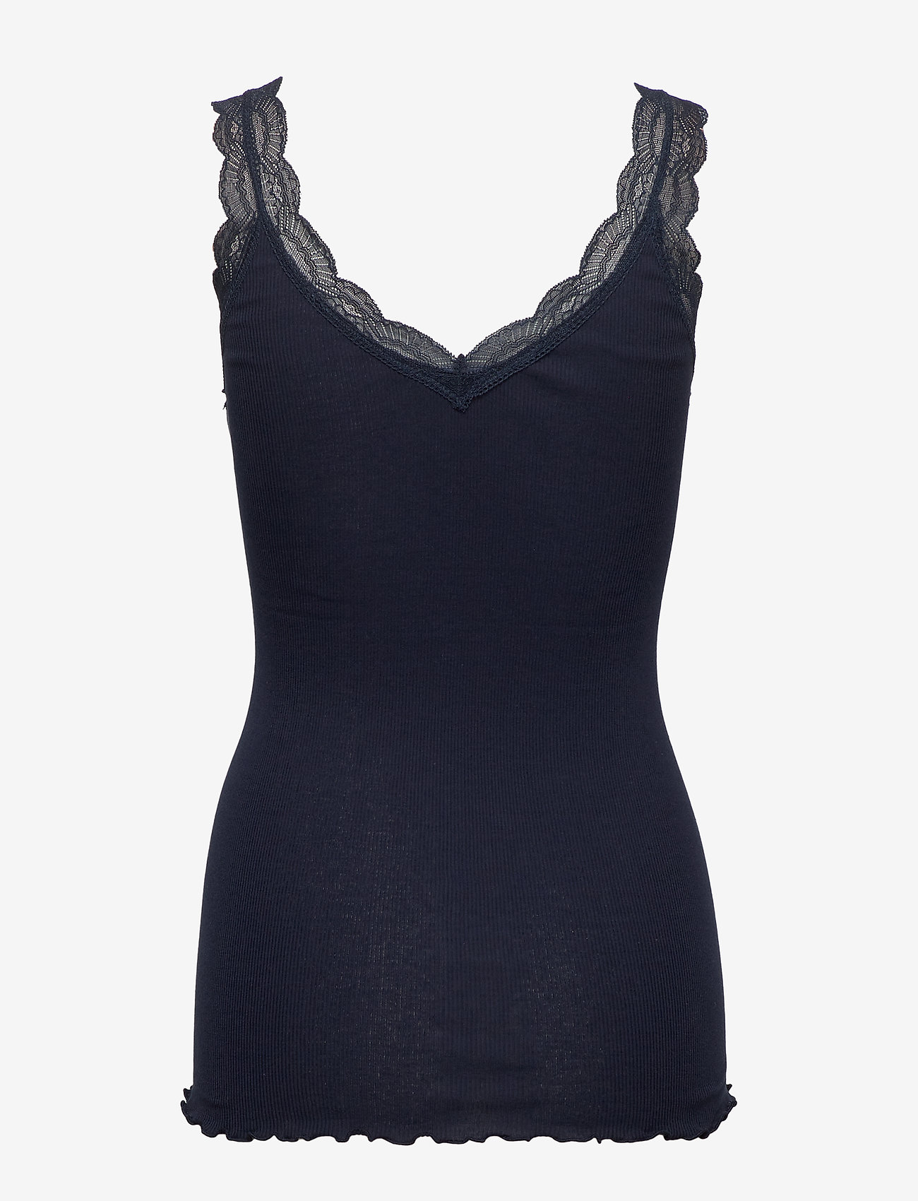 Rosemunde - Silk top regular w/lace - navy - 1