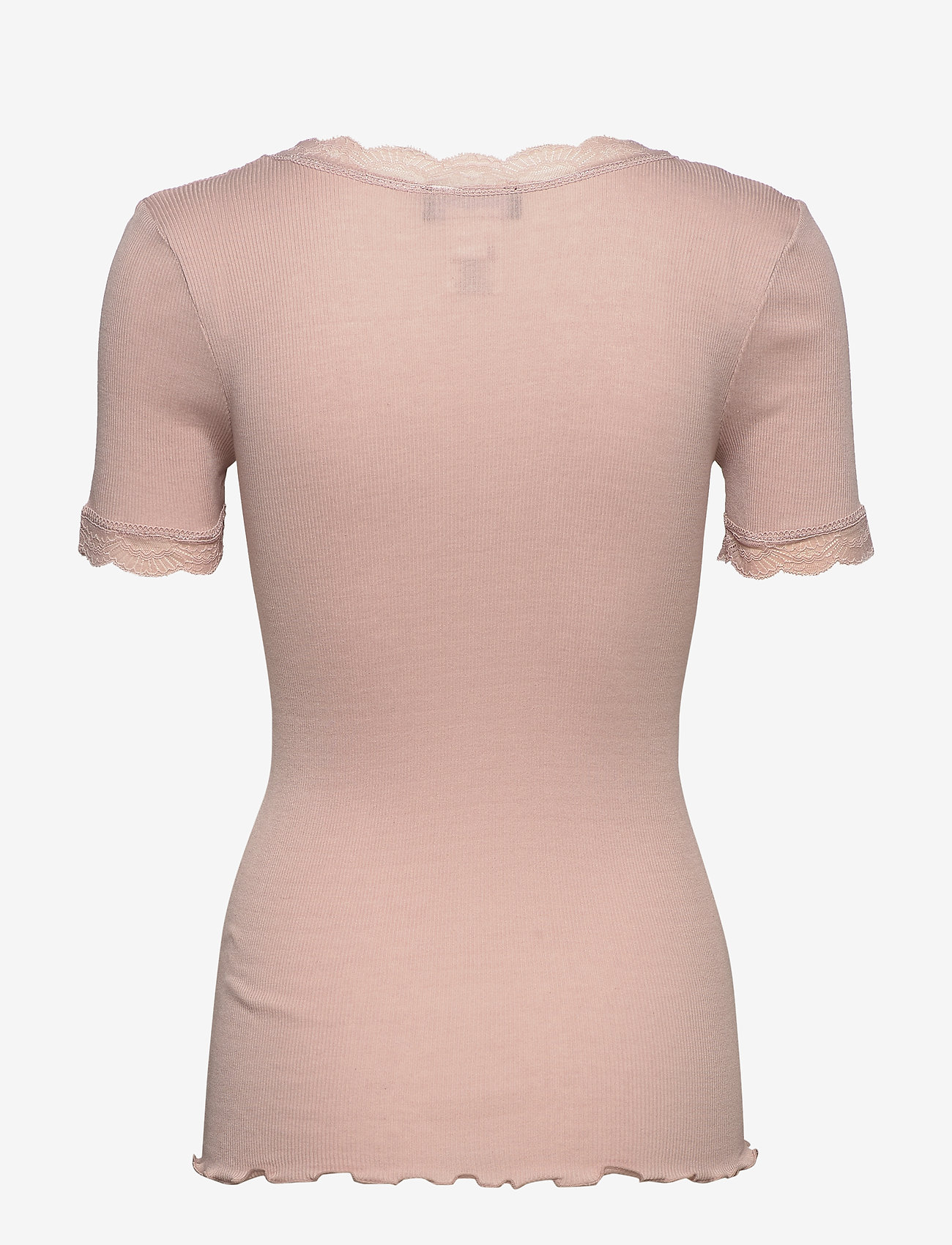 Rosemunde - Silk t-shirt regular ss w/lace - vintage powder - 1