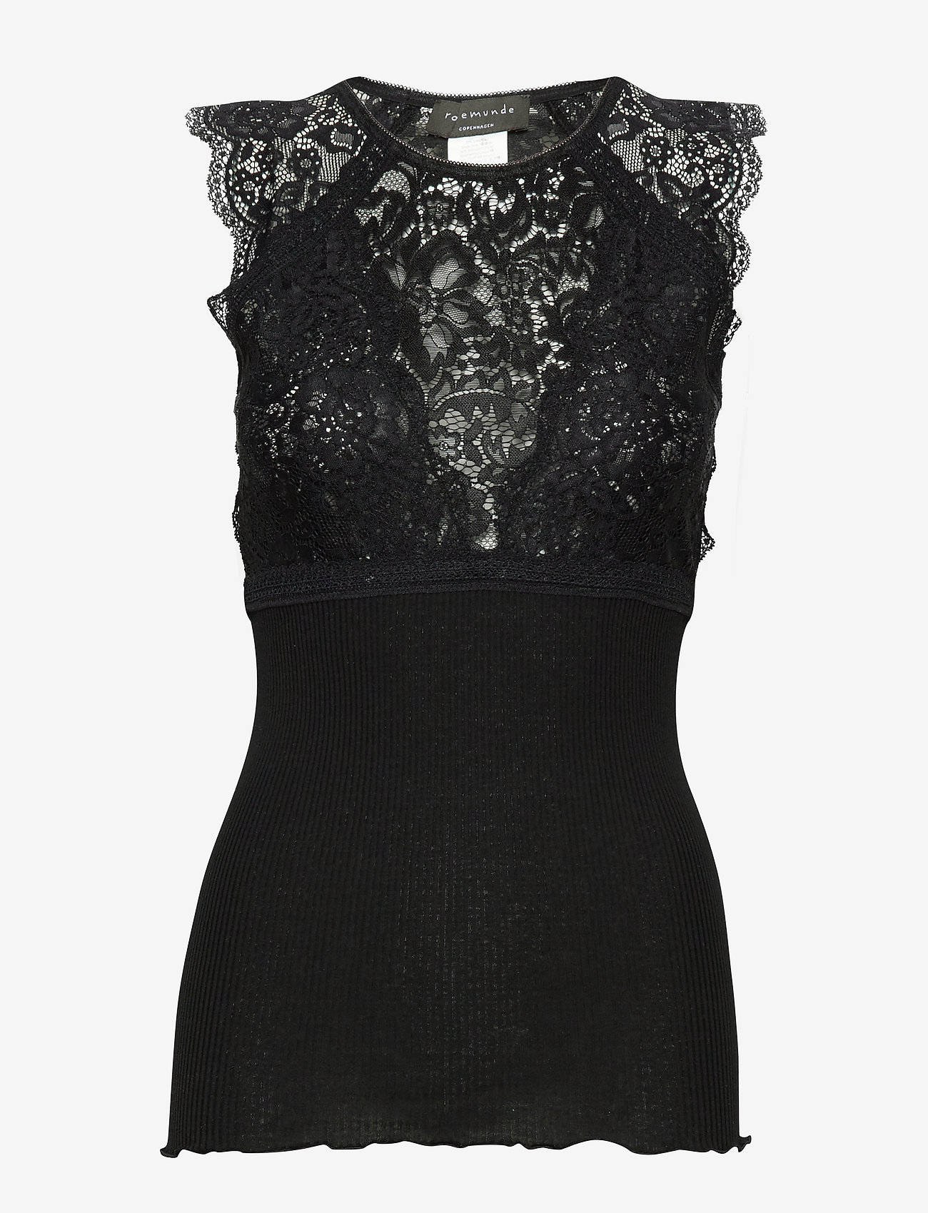 Rosemunde - Silk top regular w/lace - black - 0