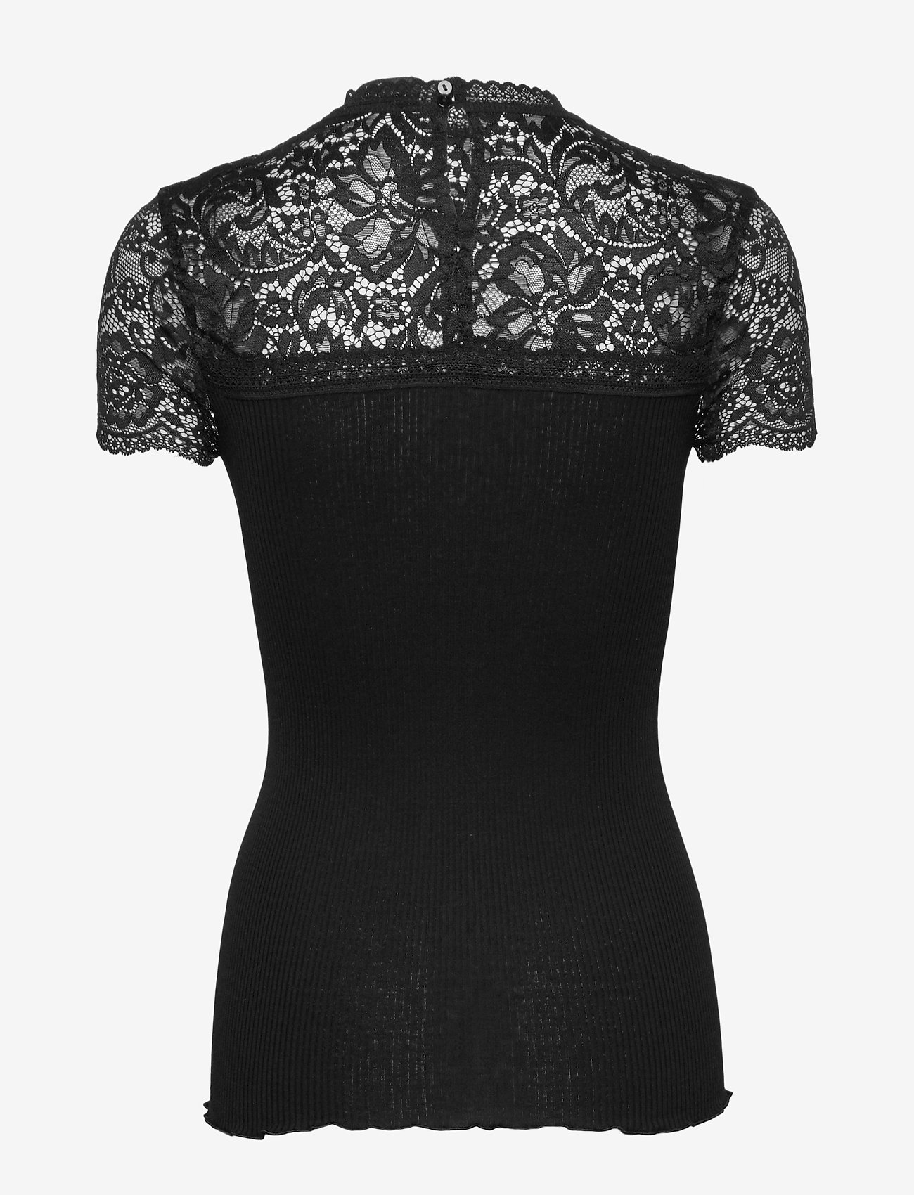 Rosemunde - Silk t-shirt turtleneck regular ss - black - 1