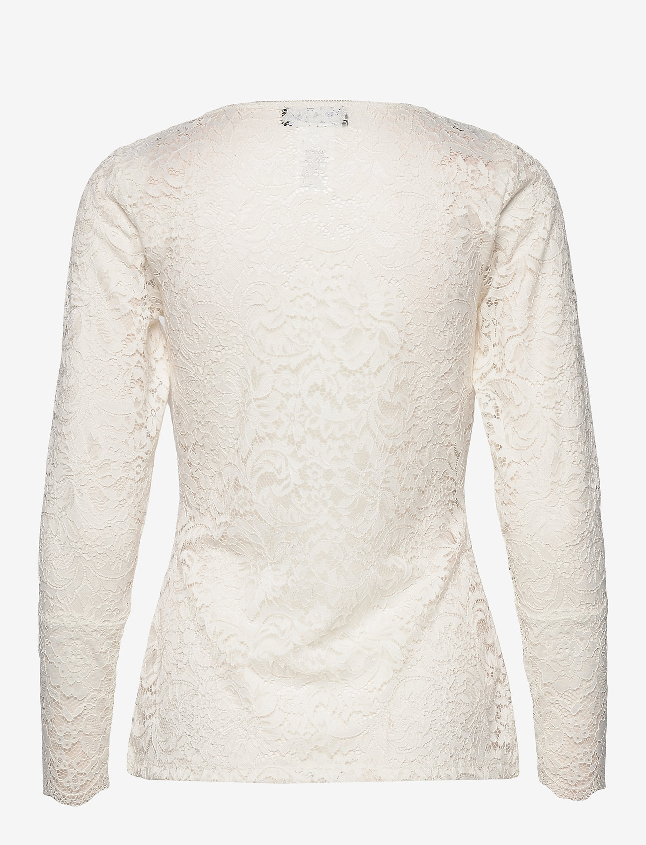 Rosemunde - Silk t-shirt regular ls w/lace - ivory - 1