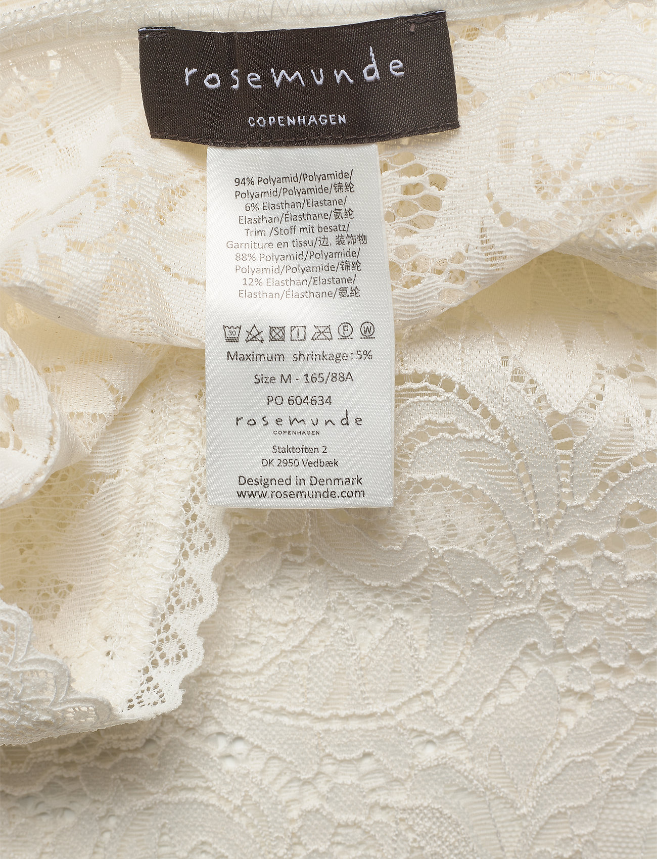 Rosemunde - Silk t-shirt regular ls w/lace - ivory - 2