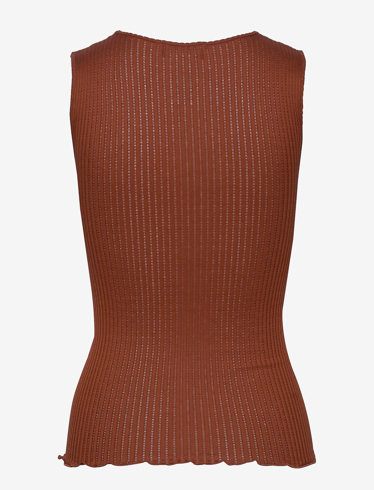 Rosemunde - Silk top regular w/lace - amber brown - 1