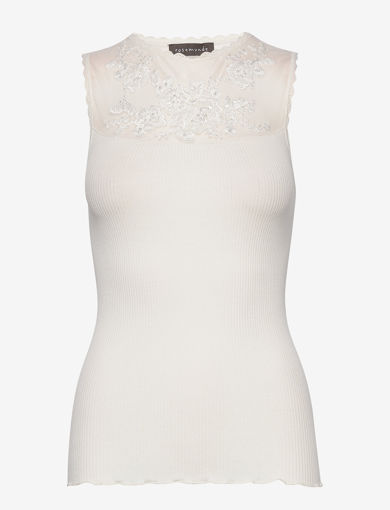 Rosemunde - Silk top regular w/mesh - ivory - 0
