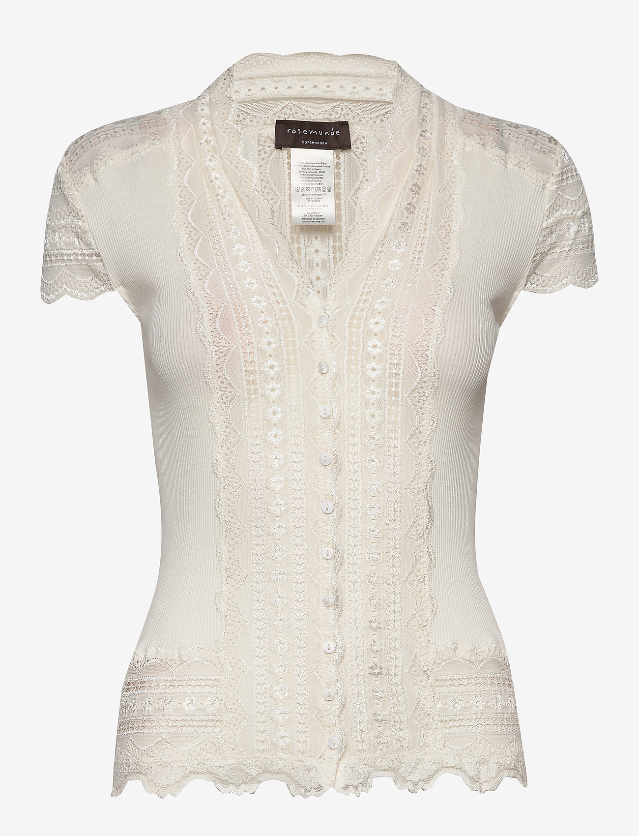 Rosemunde - Silk cardigan w/ lace - ivory - 0