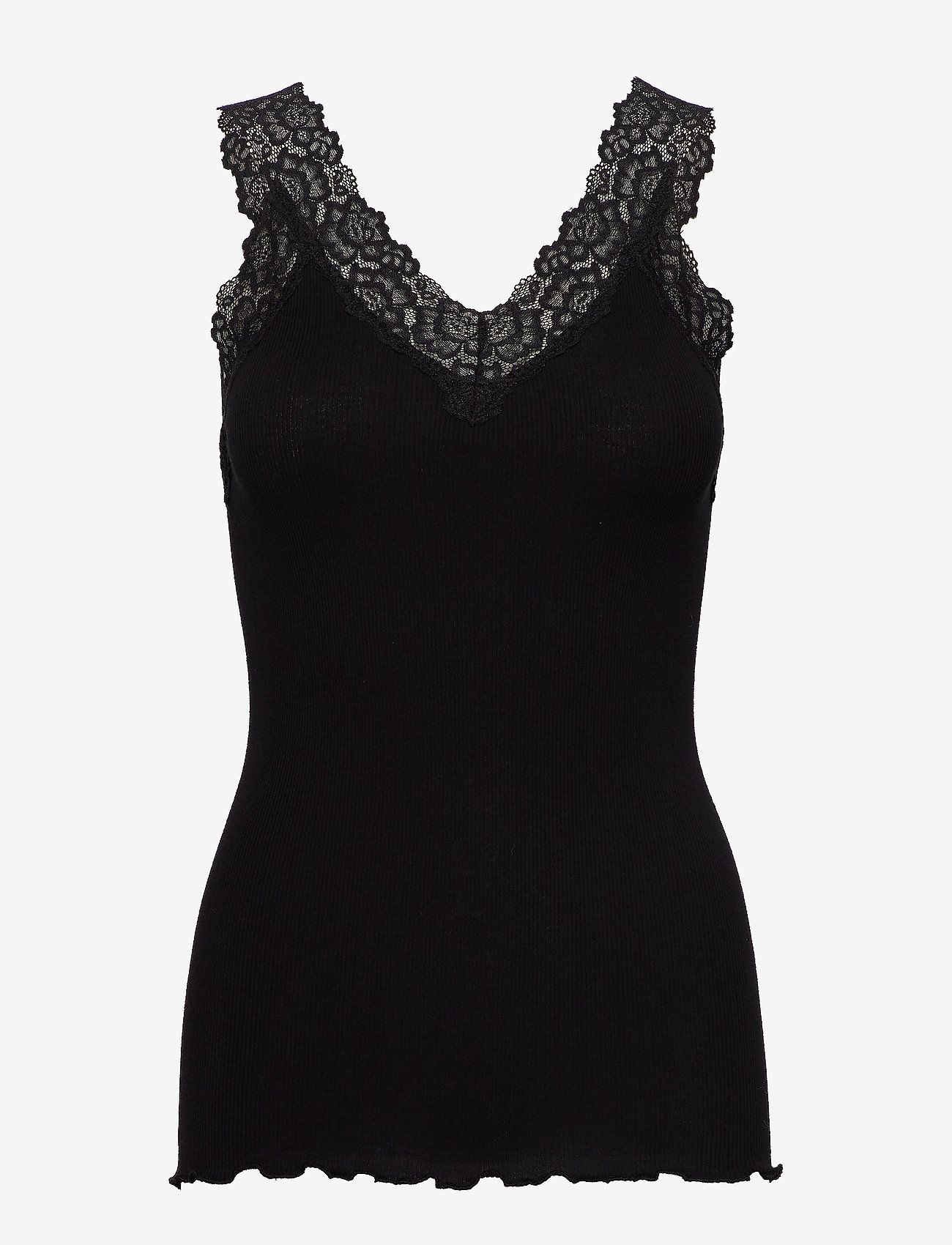 Rosemunde - Organic top w/ lace - t-shirt & tops - black - 0