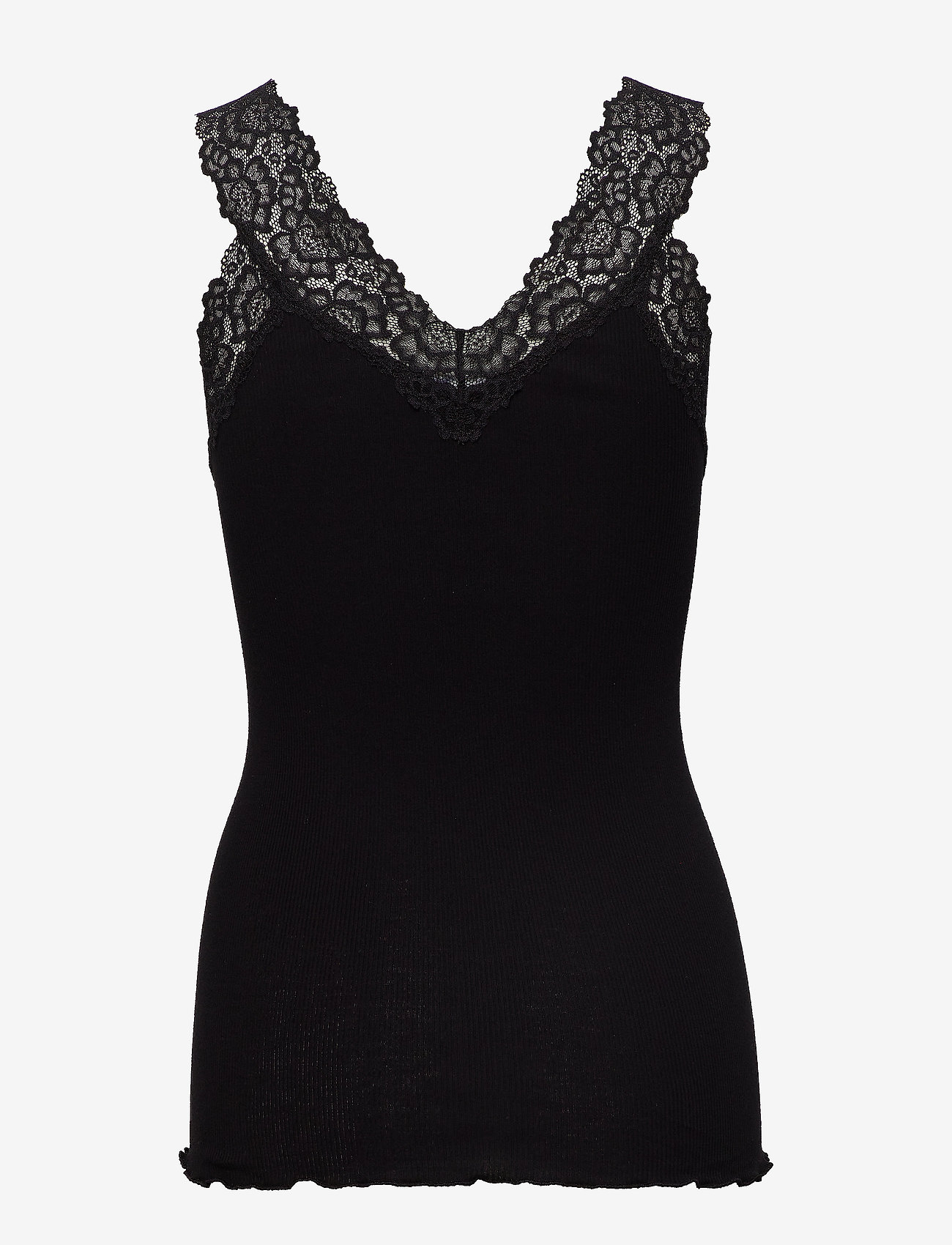 Rosemunde - Organic top w/ lace - t-shirt & tops - black - 1