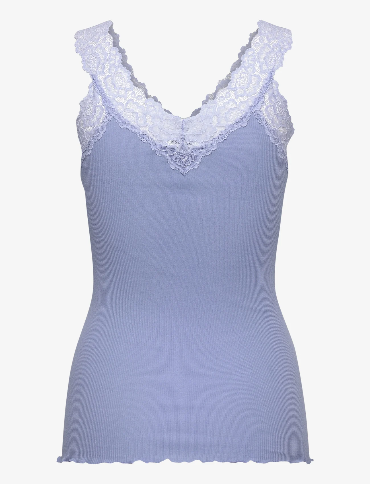 Rosemunde - Organic top w/ lace - t-shirt & tops - blue heaven - 1