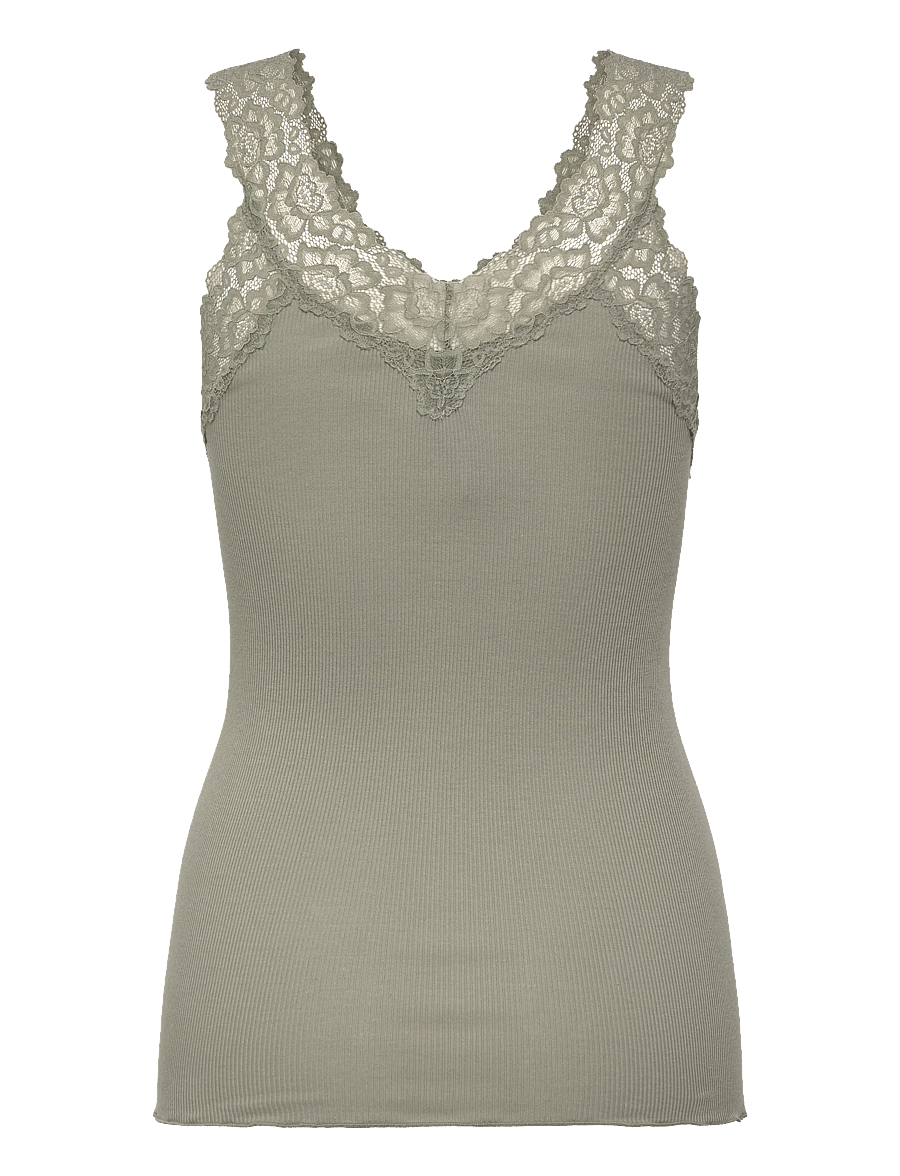 Rosemunde - RWBernadine Organic Cotton SL Lace - tanktops - dried sage - 2