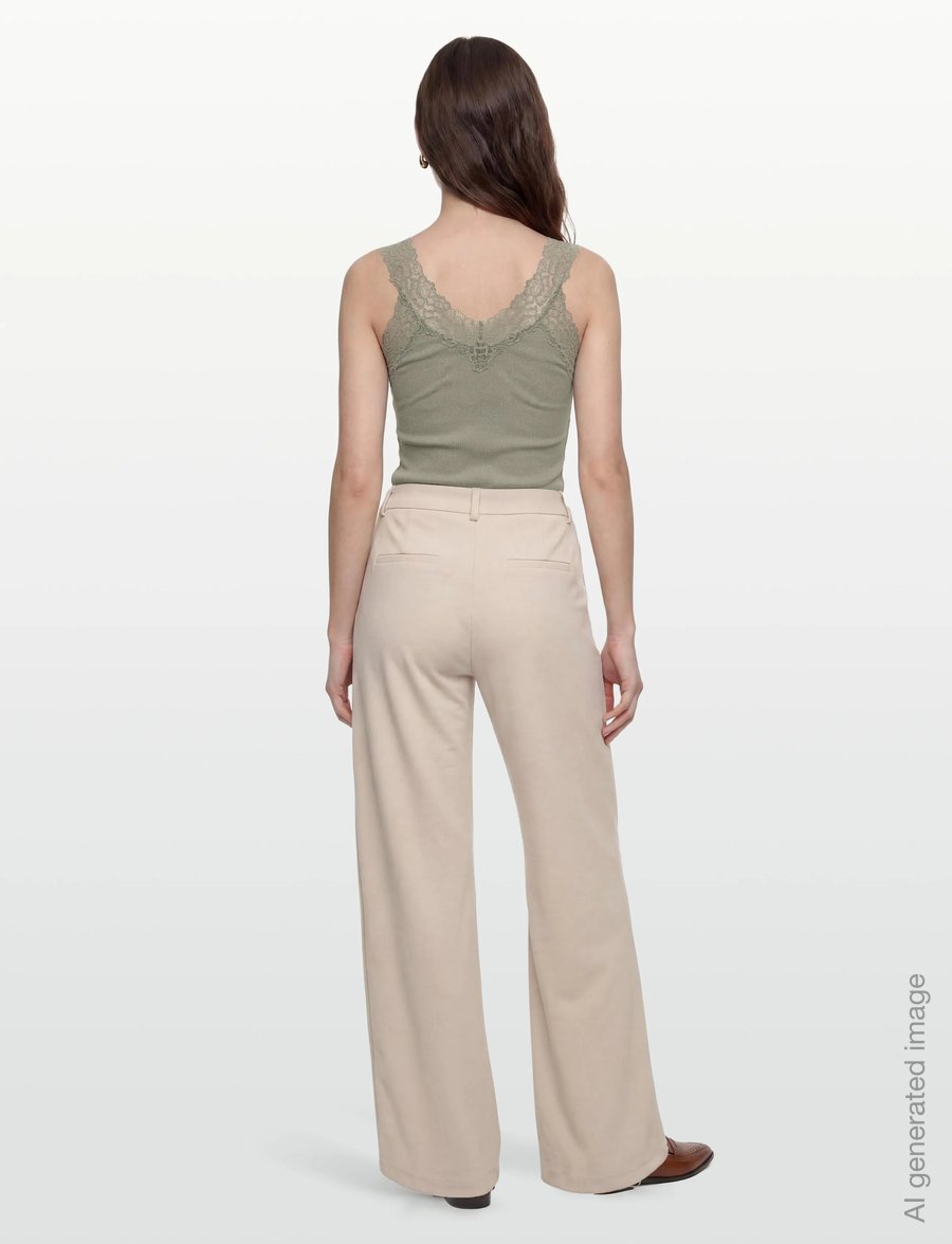 Rosemunde - RWBernadine Organic Cotton SL Lace - tanktops - dried sage - 4