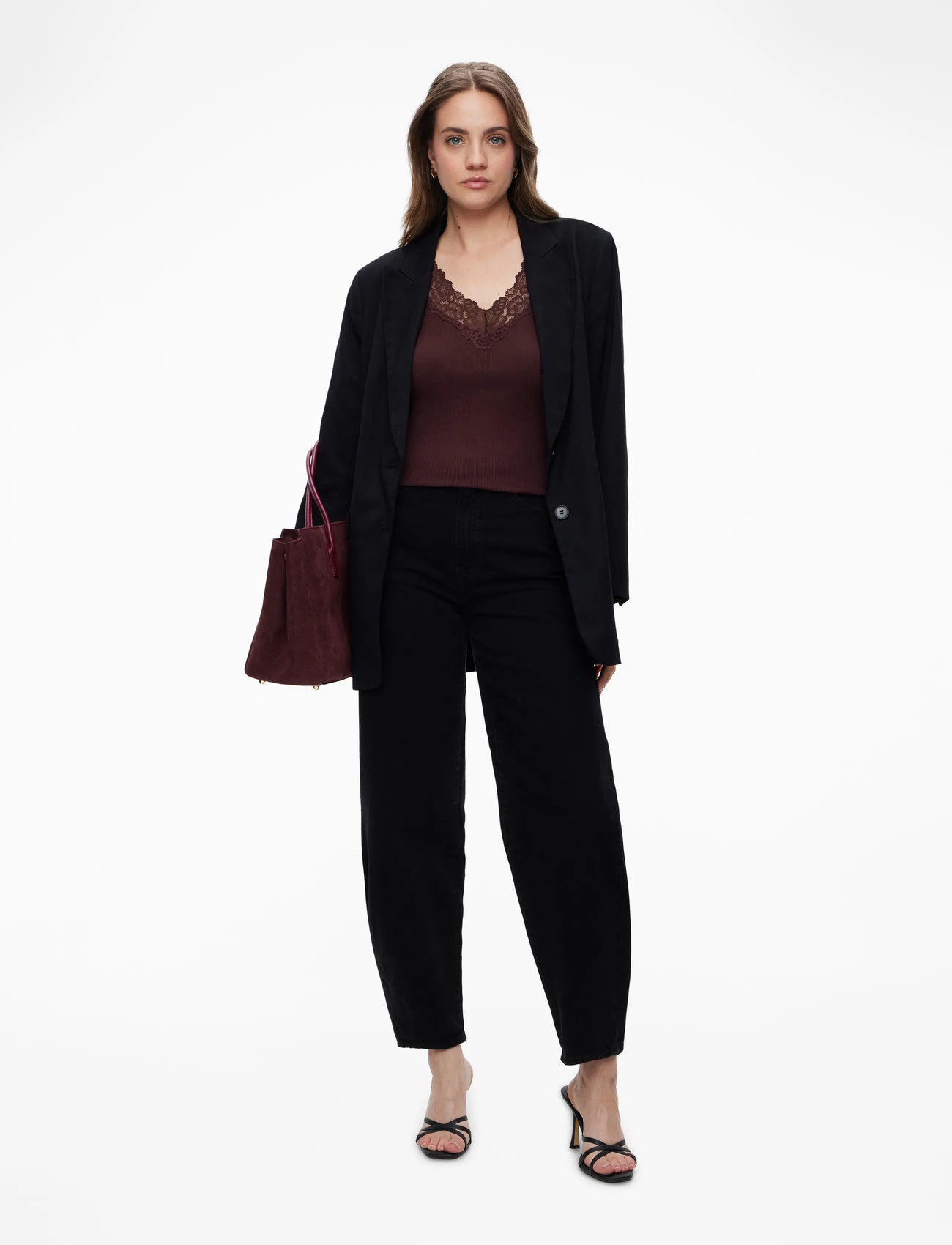 Rosemunde - RWBernadine Organic Cotton SL Lace - tanktops - fudge - 2