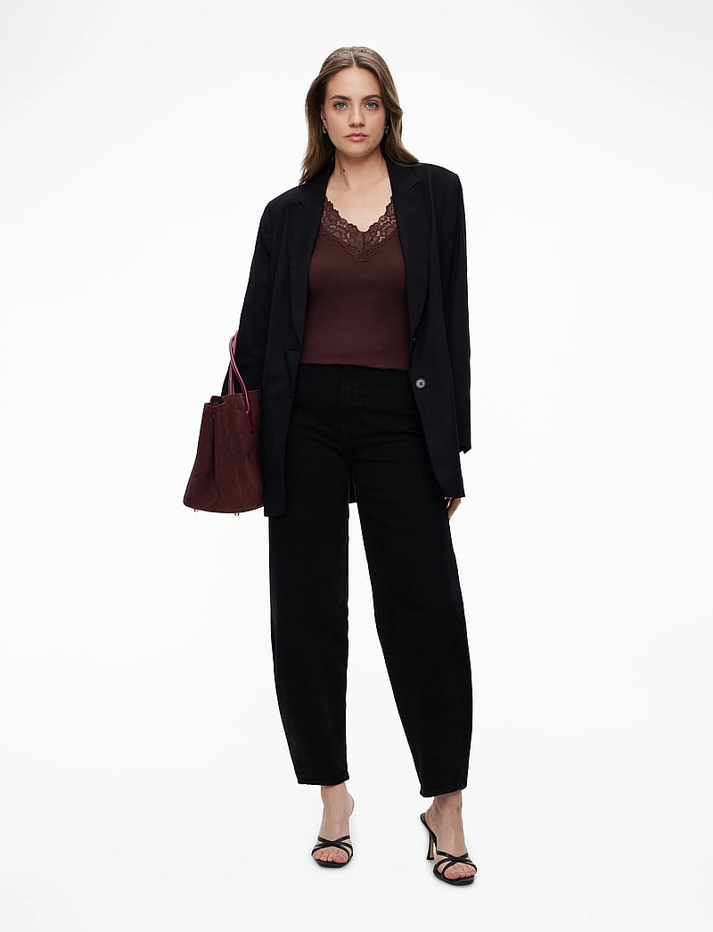 Rosemunde - RWBernadine Organic Cotton SL Lace - tanktops - fudge - 2