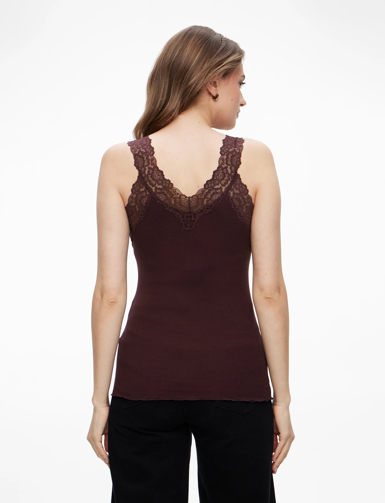 Rosemunde - RWBernadine Organic Cotton SL Lace - tanktops - fudge - 4