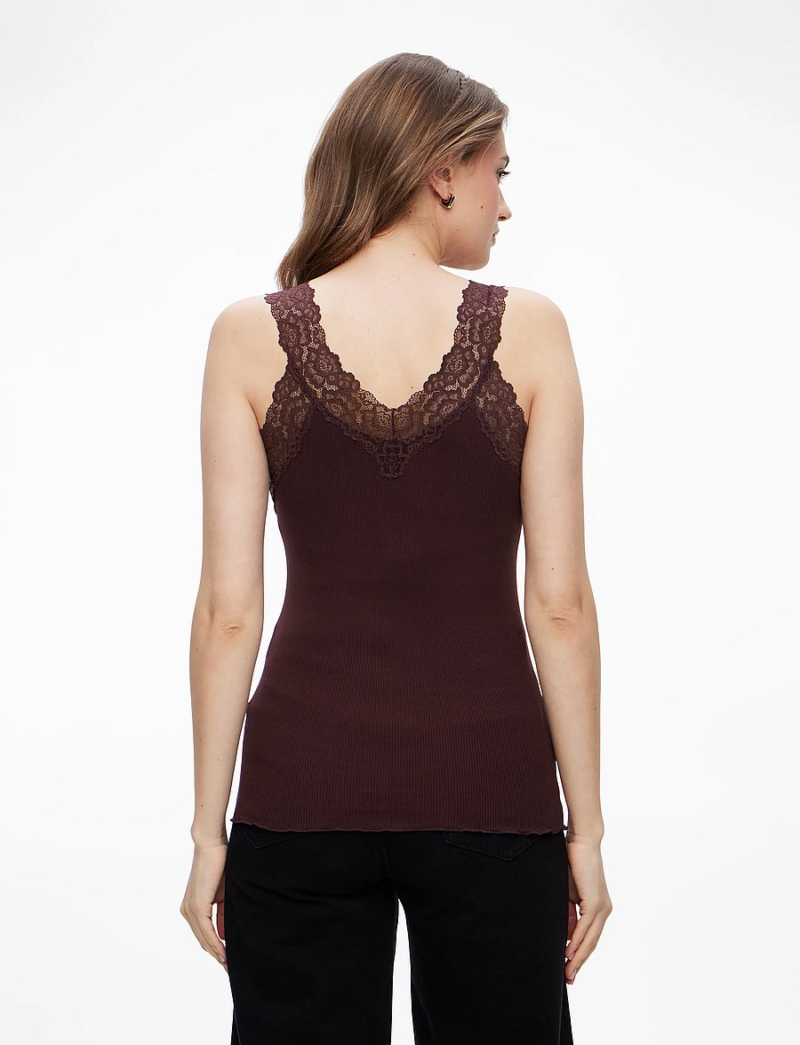 Rosemunde - Organic top w/ lace - varrukateta topid - fudge - 4